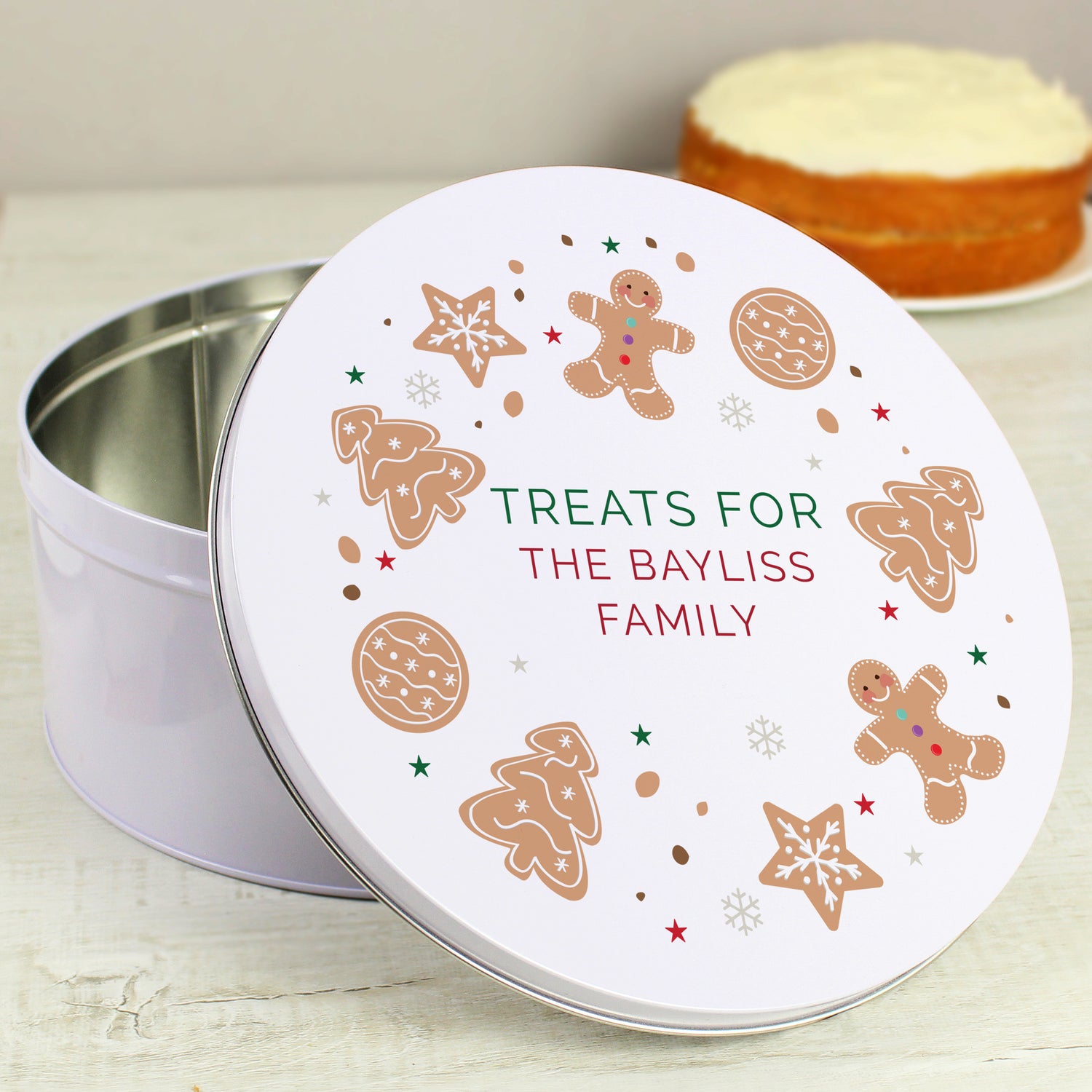 Personalised Christmas Cookies Cake Tin - gift & personalise