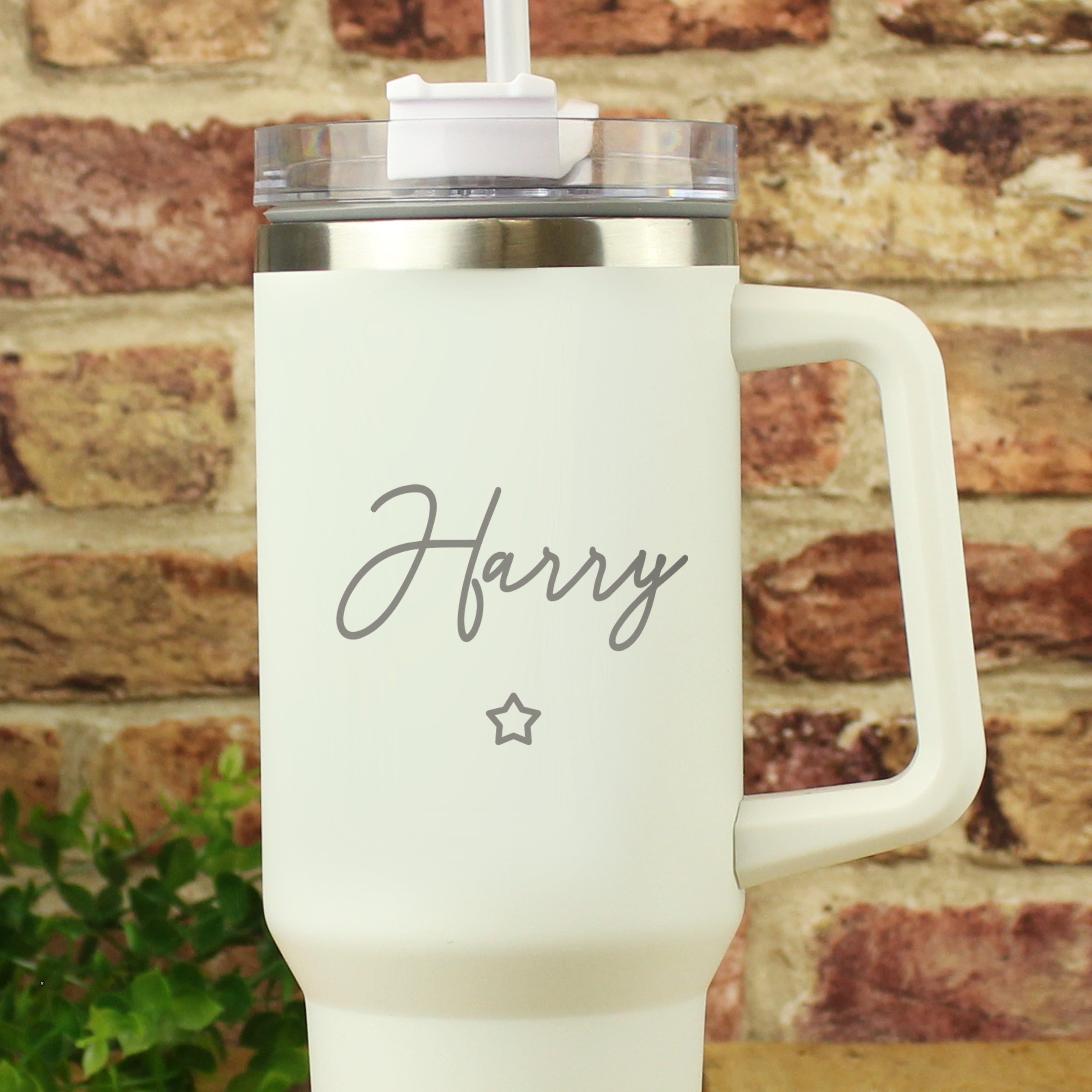 Personalised Star 40oz White Travel Cup - gift & personalise