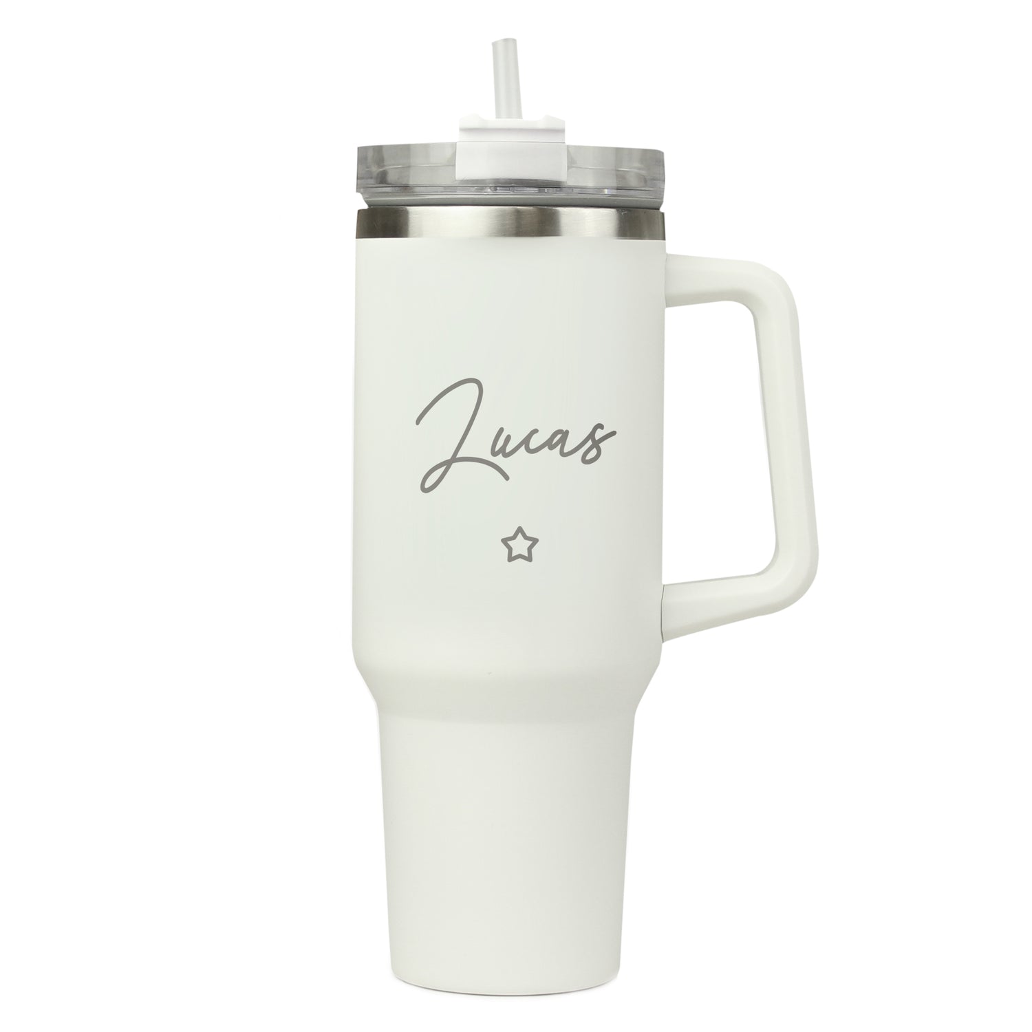 Personalised Star 40oz White Travel Cup - gift & personalise