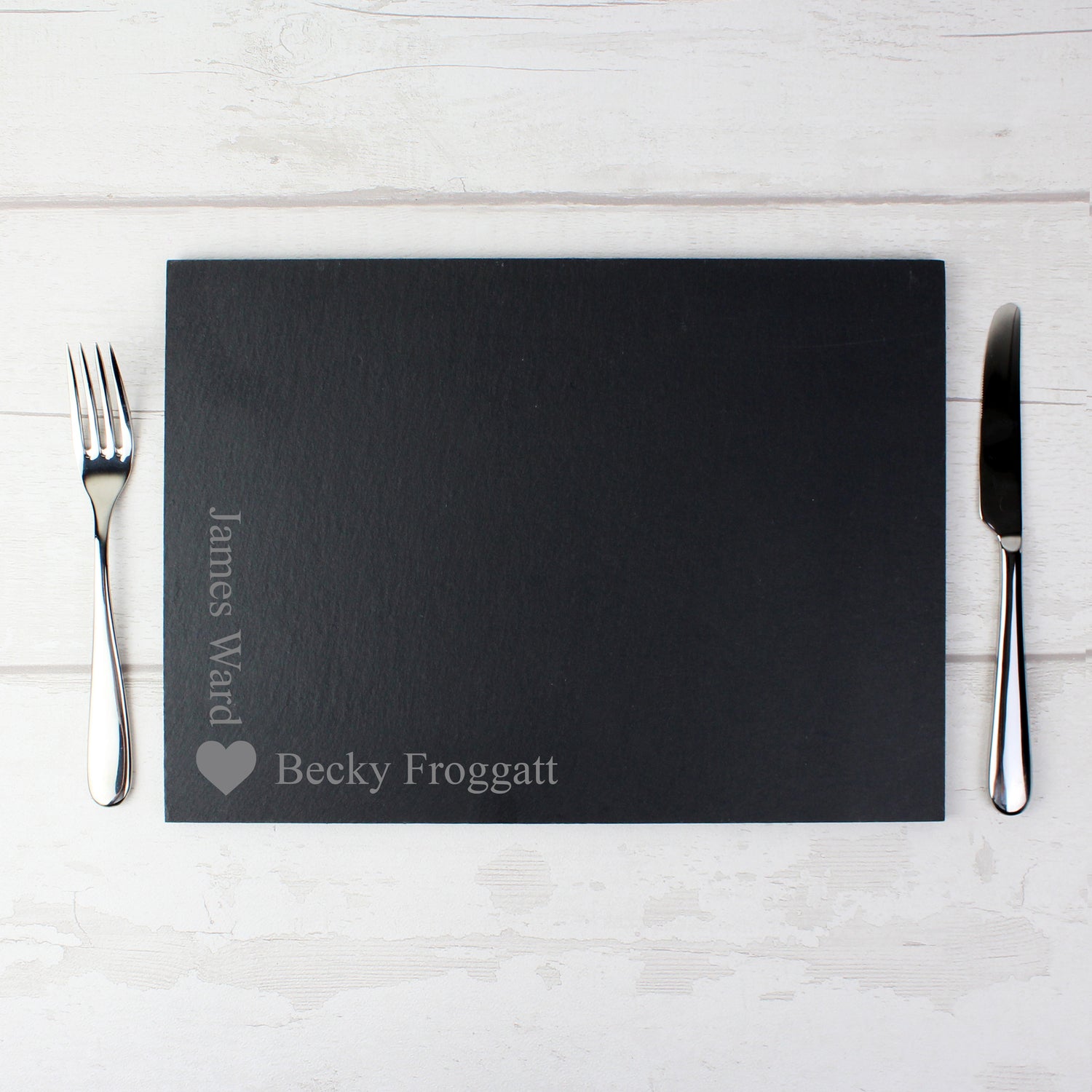 Personalised Heart Motif Slate Placemat - gift & personalise