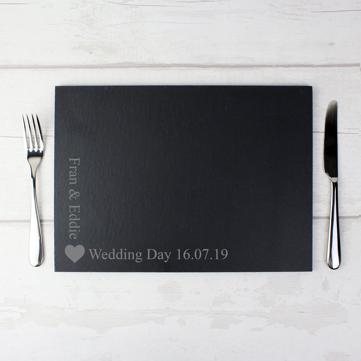 Personalised Heart Motif Slate Placemat - gift & personalise