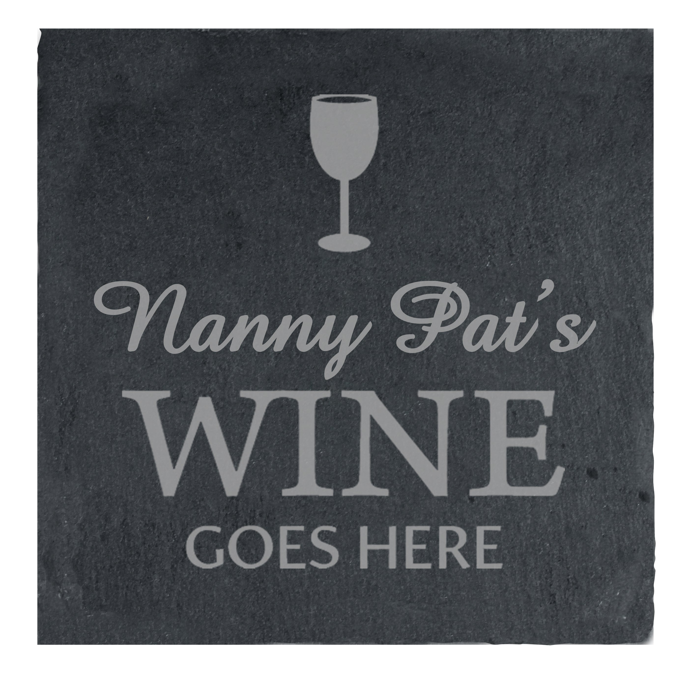 Personalised Wine Goes Here... Single Slate Coaster - gift & personalise