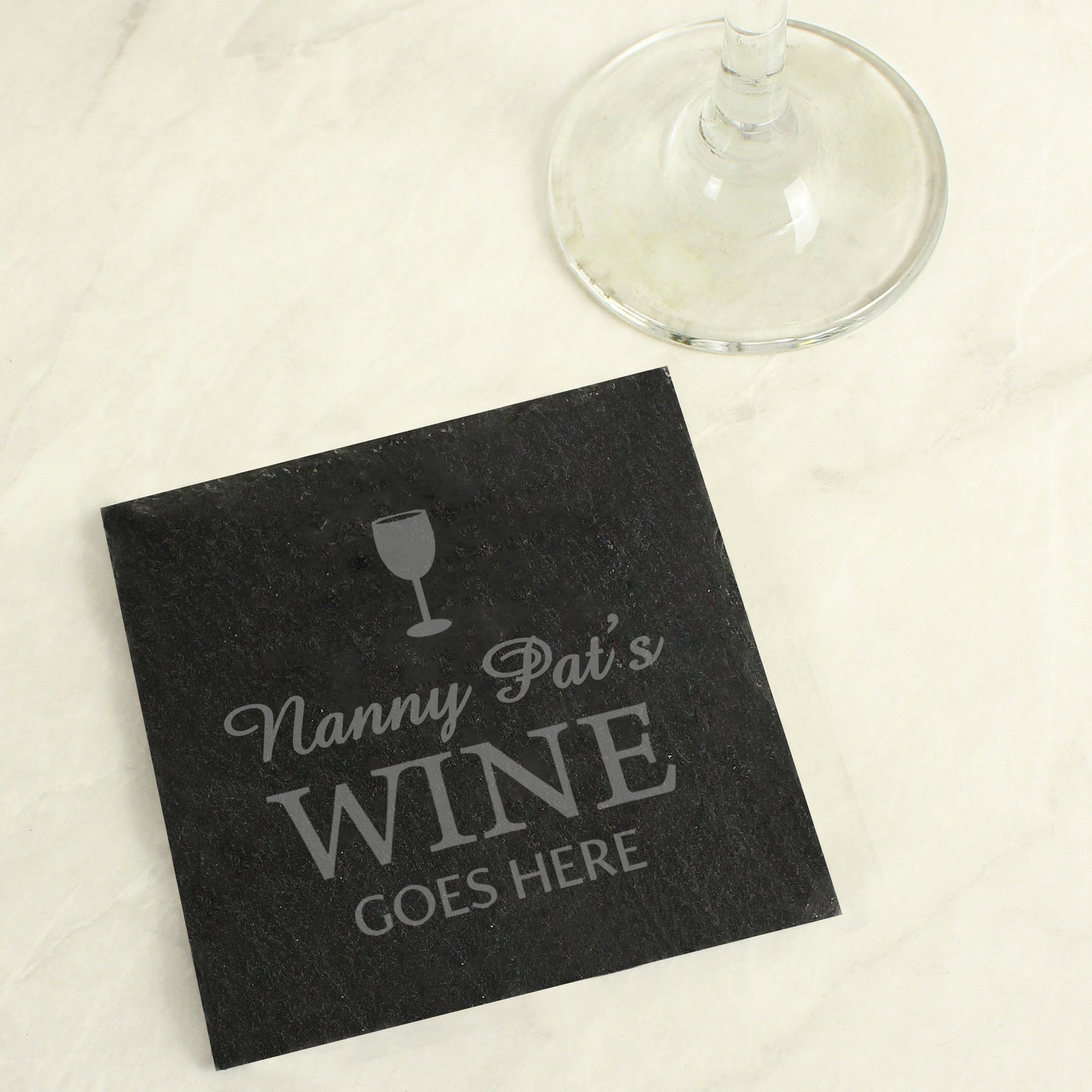 Personalised Wine Goes Here... Single Slate Coaster - gift & personalise