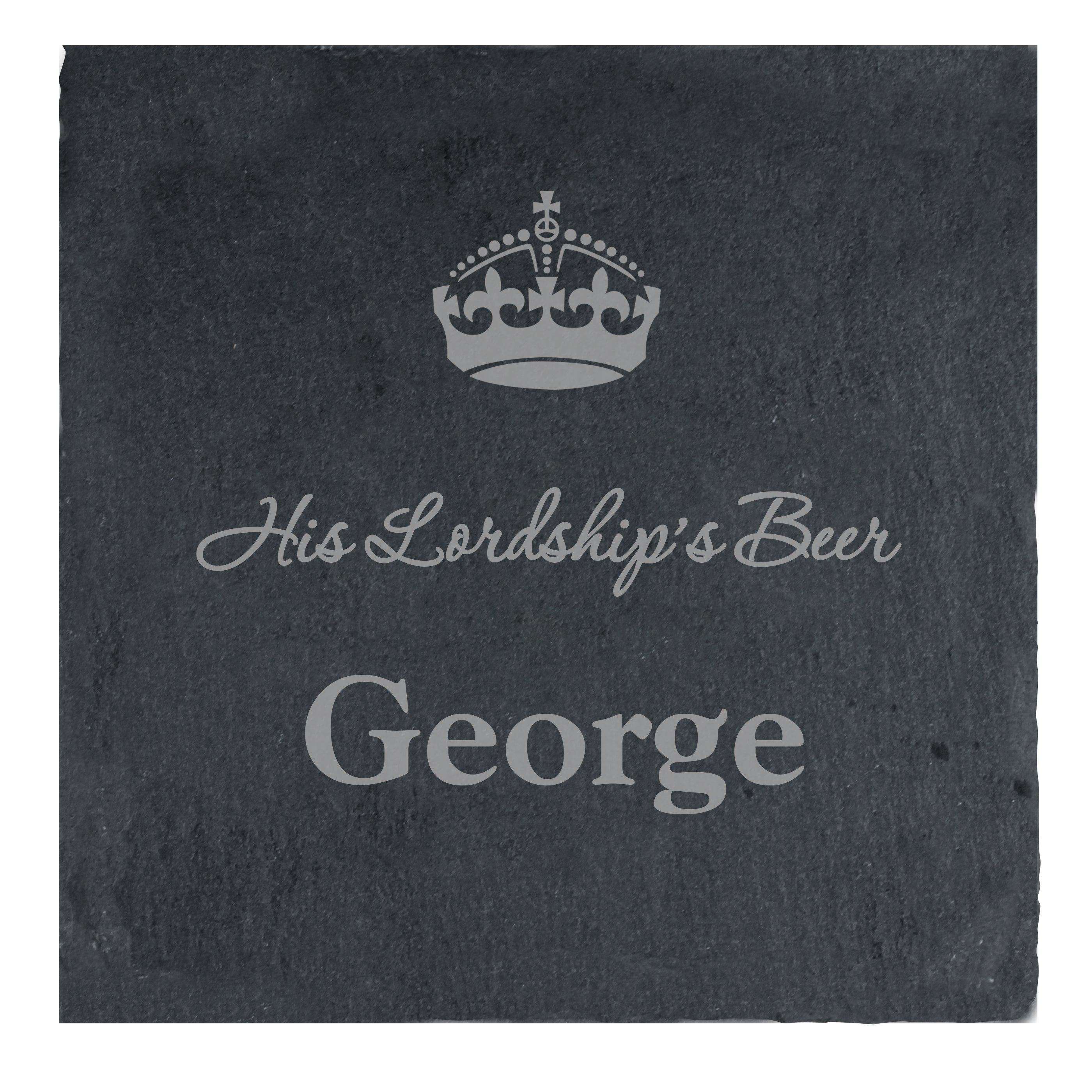 Personalised Crown Motif Single Slate Coaster - gift & personalise