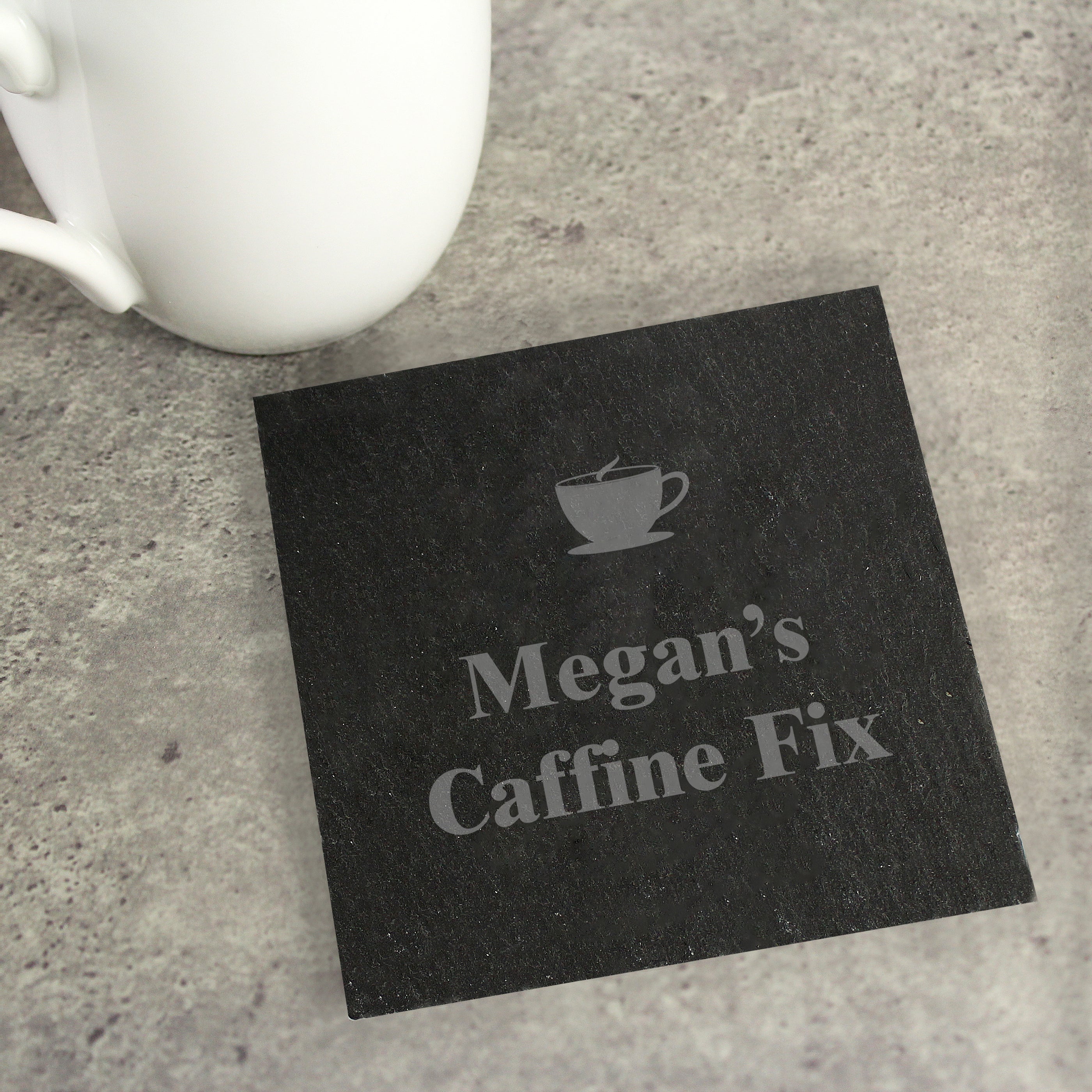 Personalised Hot Drink Motif Single Slate Coaster - gift & personalise