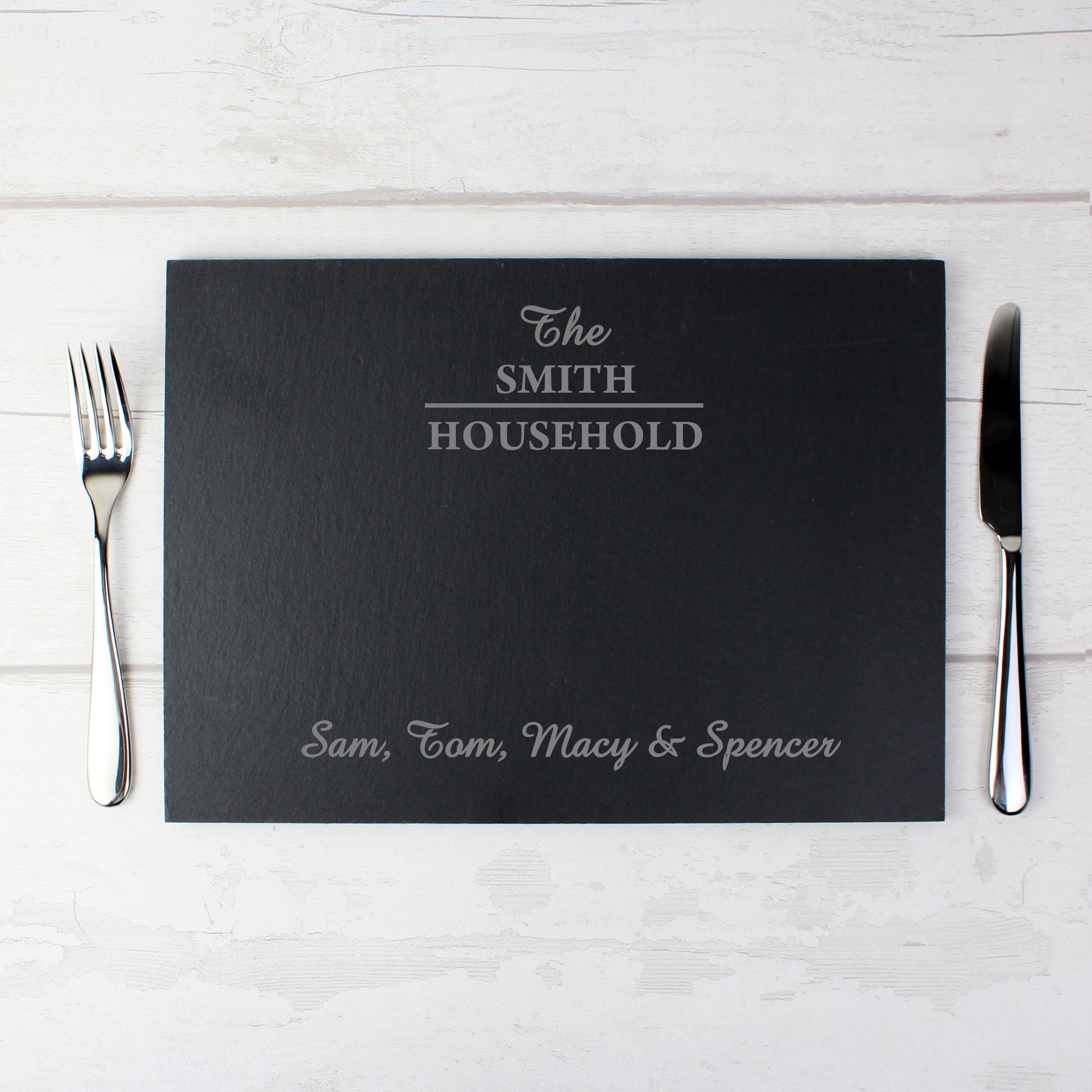 Personalised Family Slate Placemat - gift & personalise