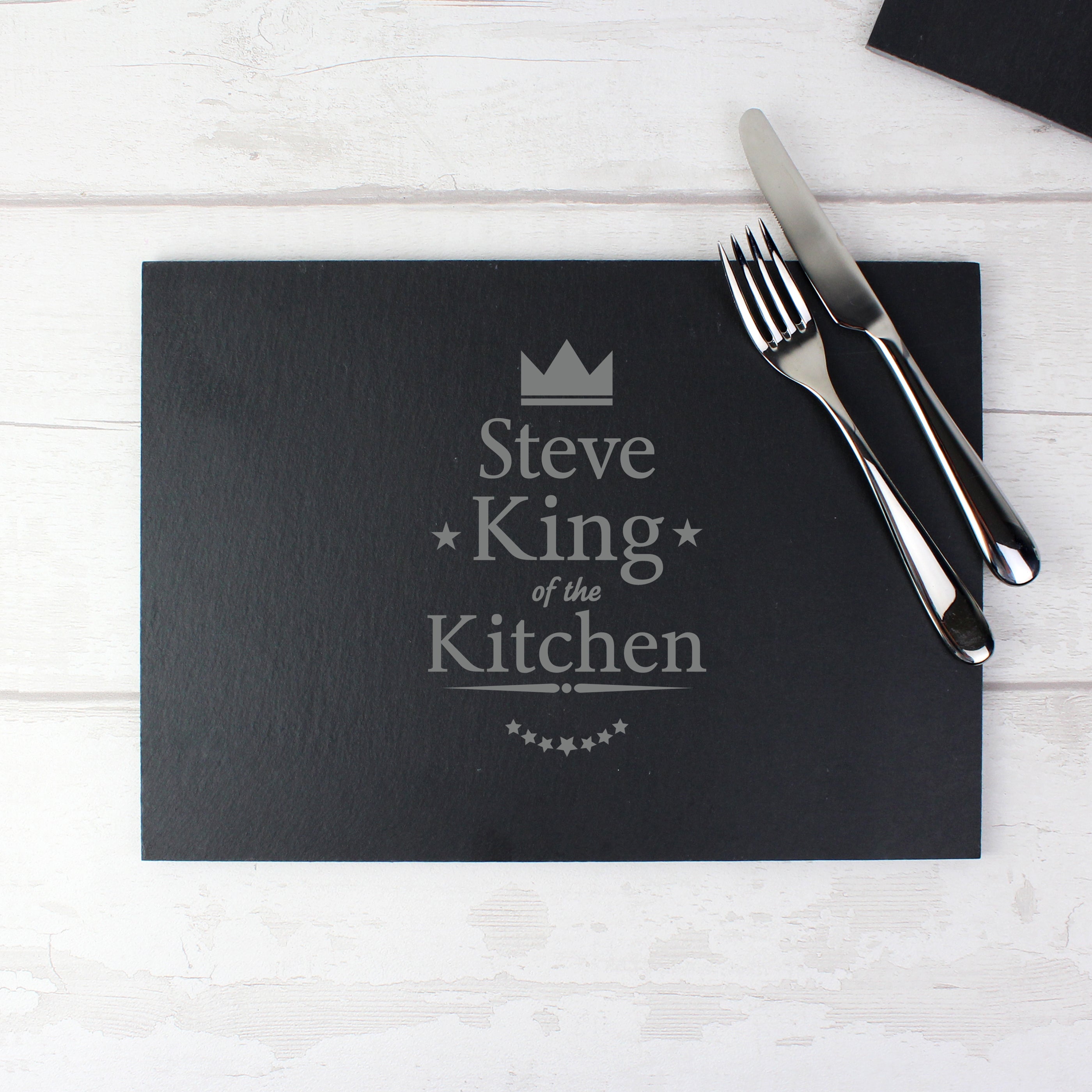 Personalised King of the Kitchen Slate Placemat - gift & personalise