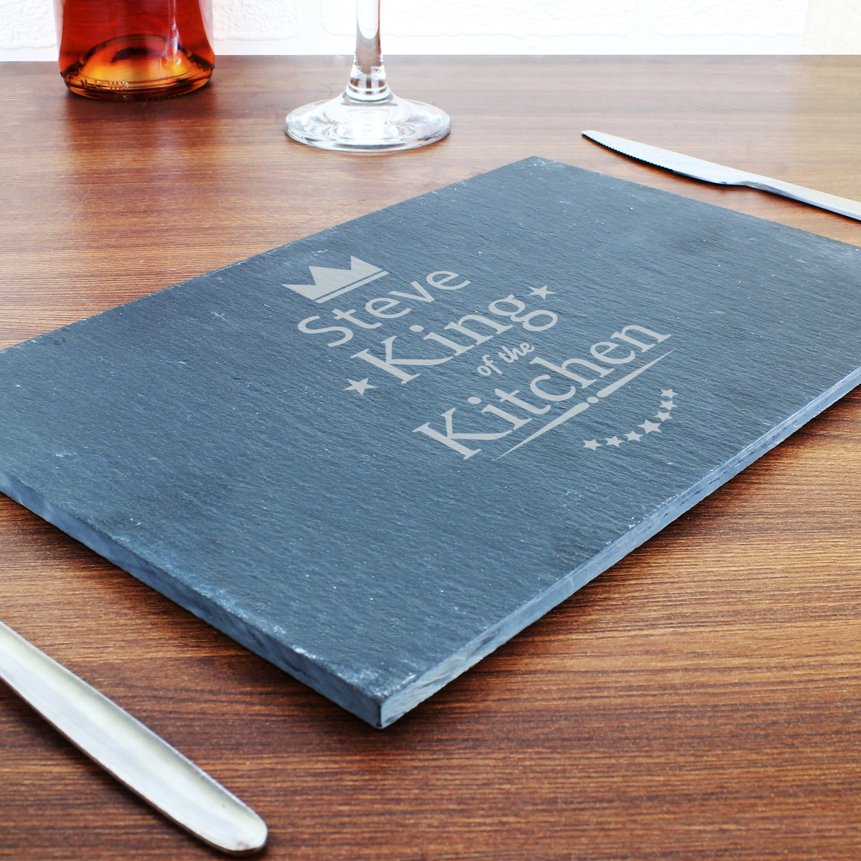 Personalised King of the Kitchen Slate Placemat - gift & personalise