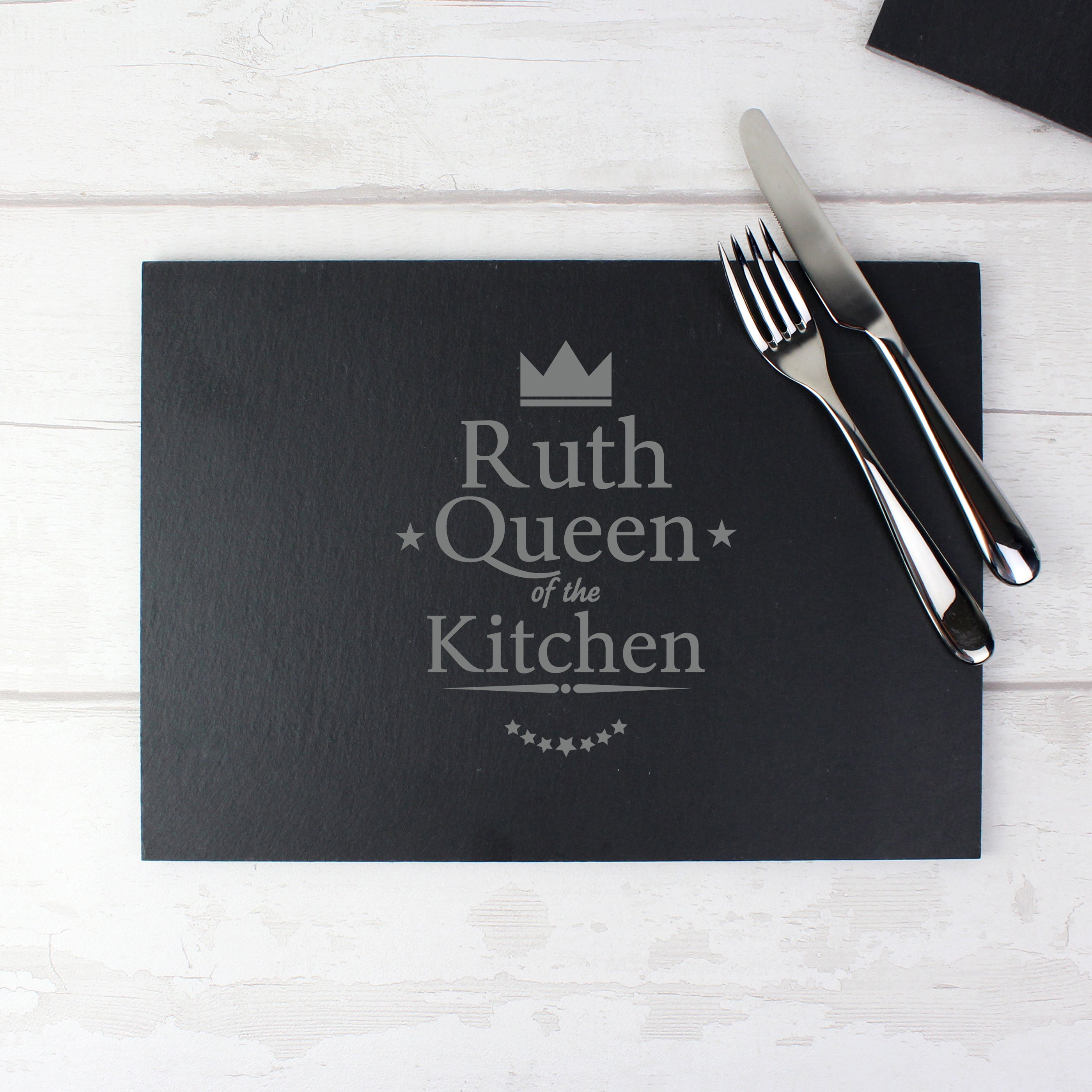 Personalised Queen of the Kitchen Slate Placemat - gift & personalise