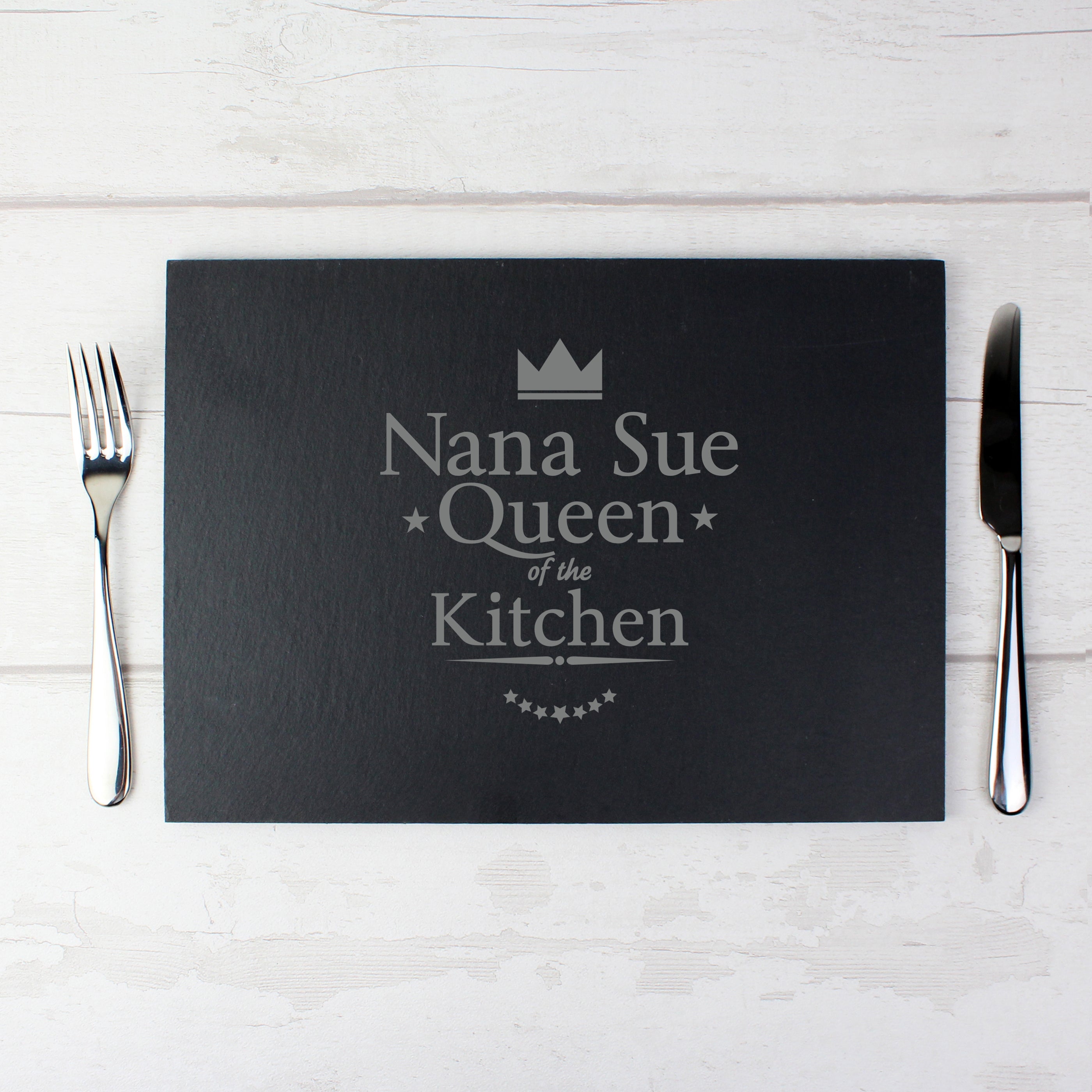 Personalised Queen of the Kitchen Slate Placemat - gift & personalise