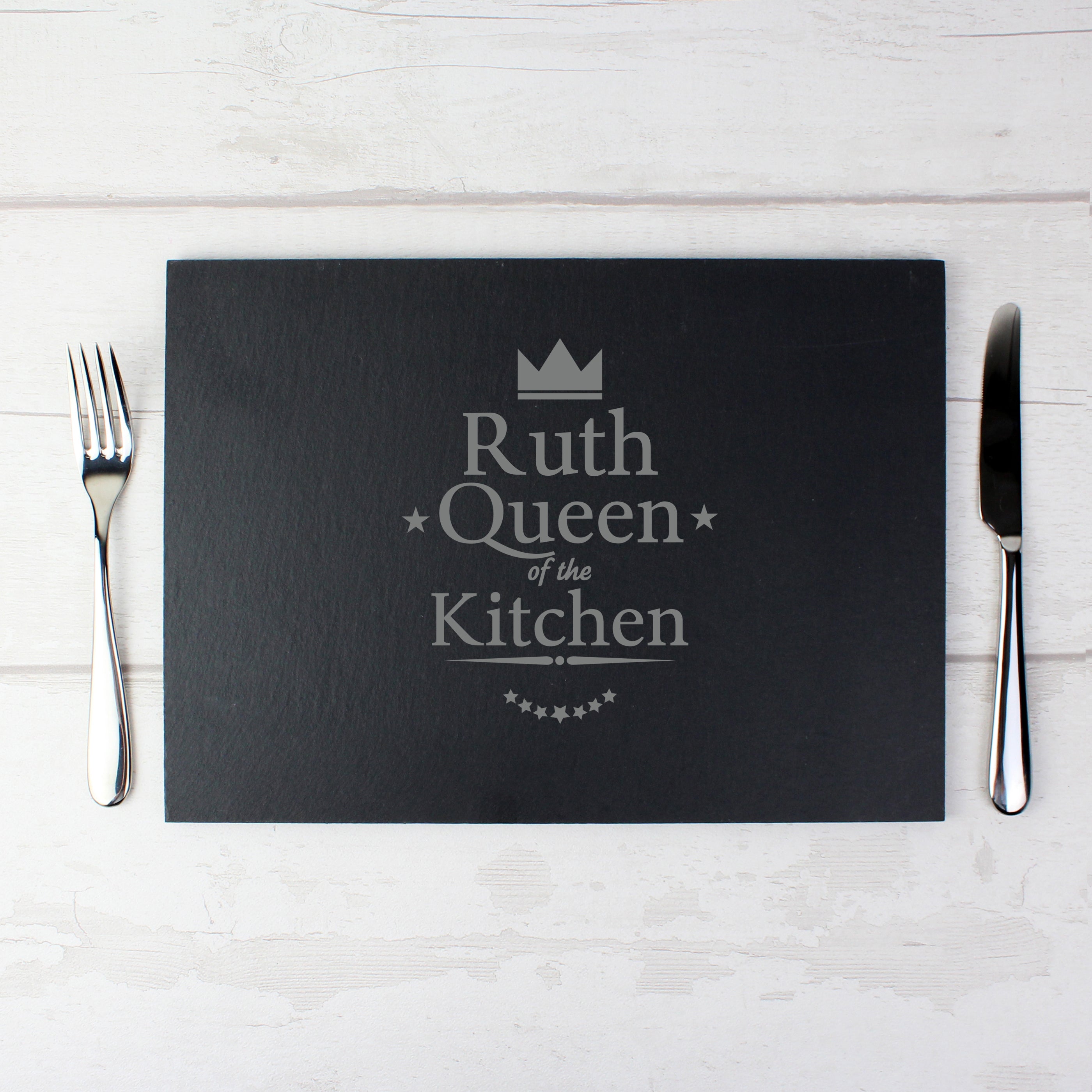 Personalised Queen of the Kitchen Slate Placemat - gift & personalise