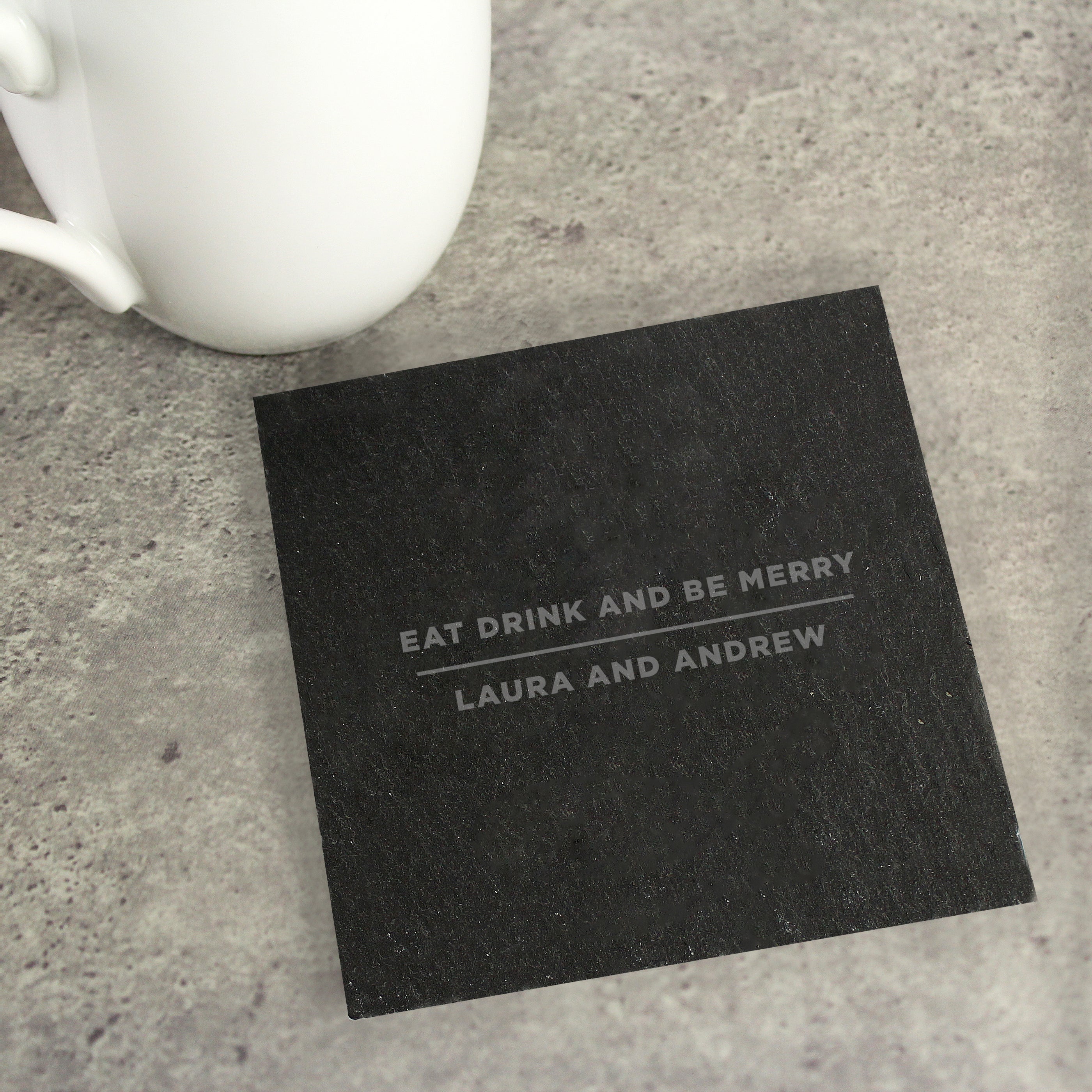 Personalised Classic Single Slate Coaster - gift & personalise