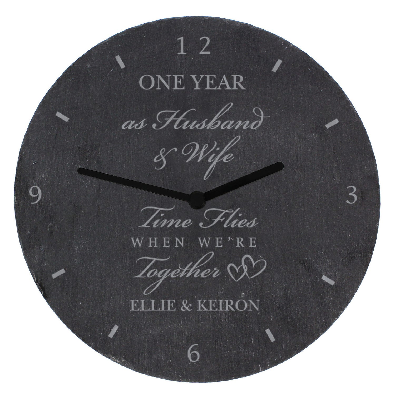 Personalised Anniversary Slate Clock - gift & personalise