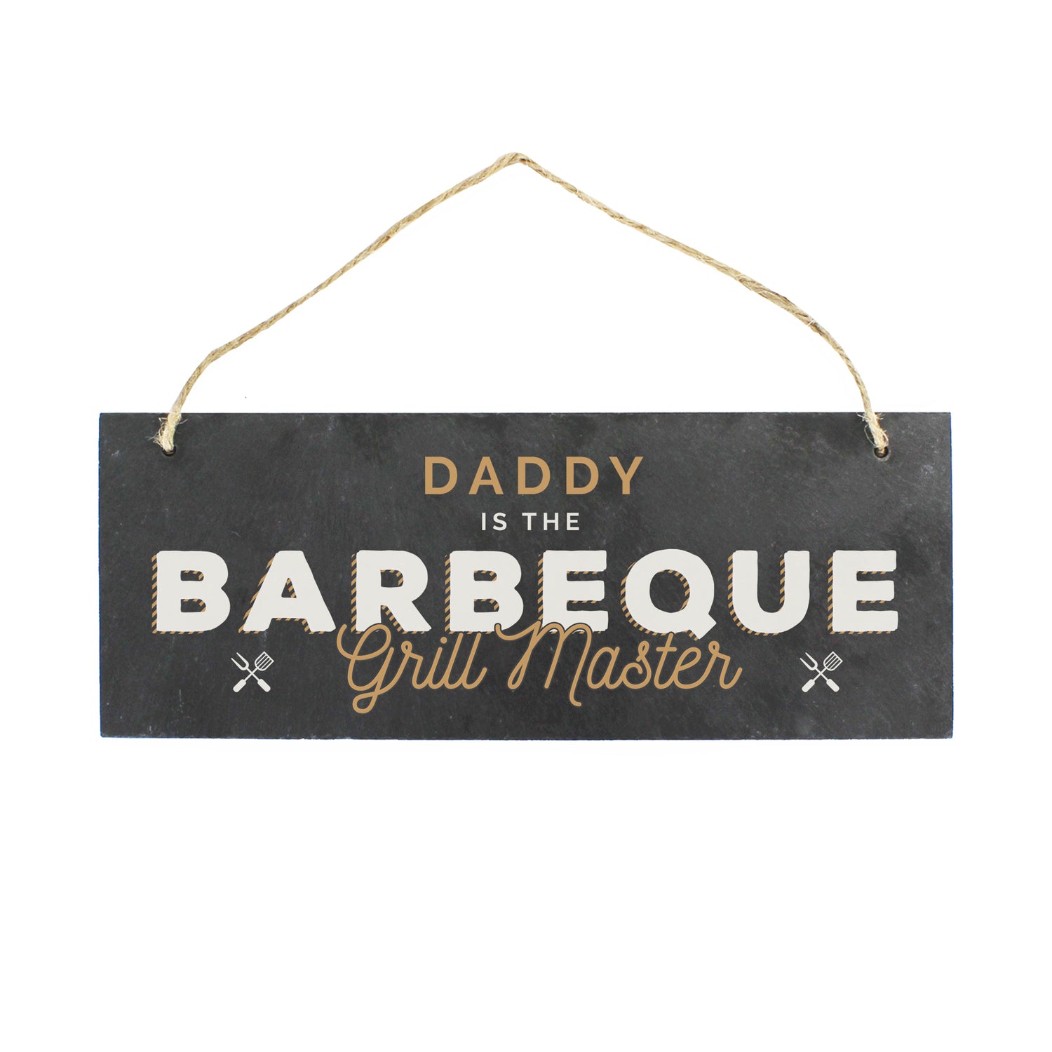 Personalised ""Barbeque Grill Master"" Printed Hanging Slate Plaque - gift & personalise