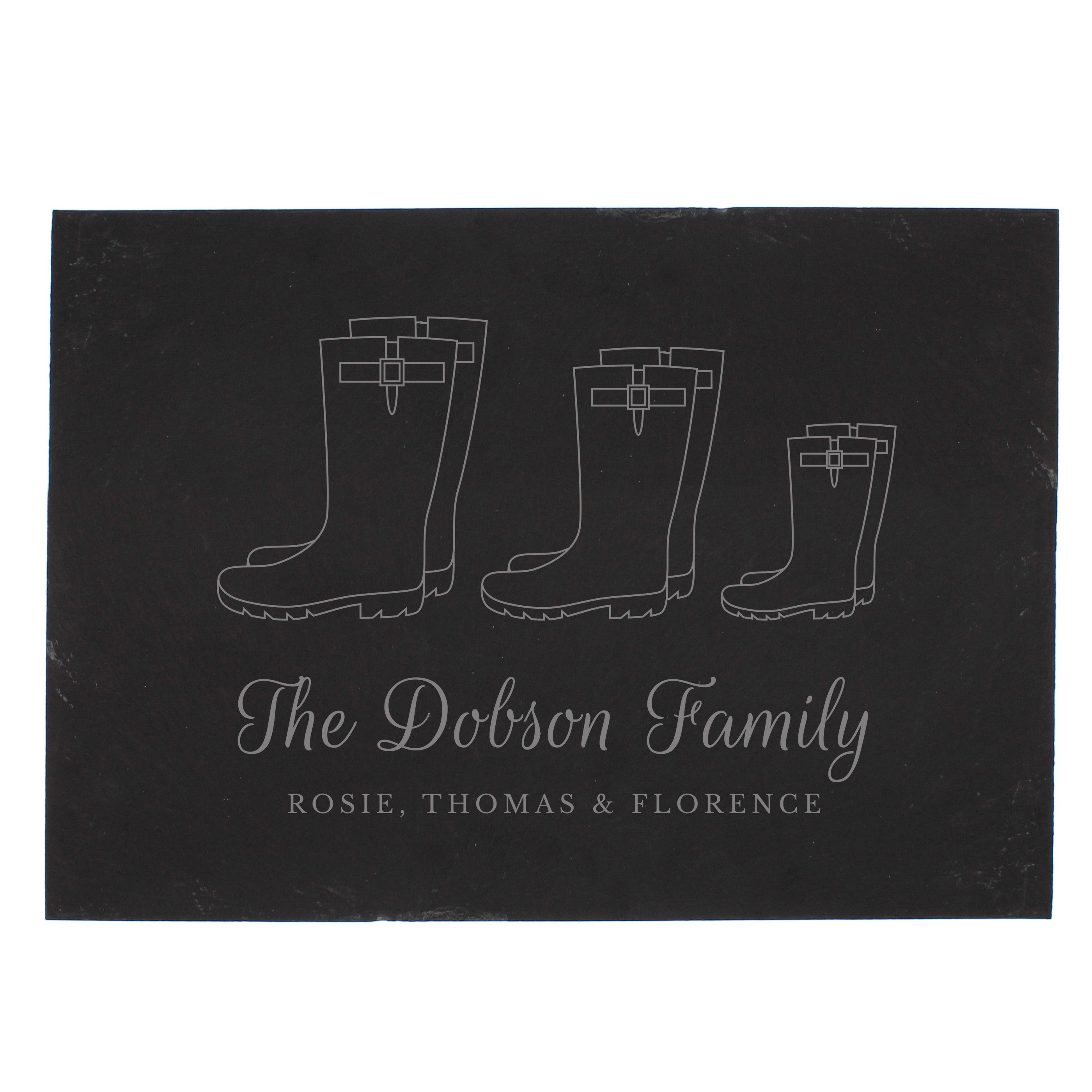 Personalised Welly Boot Family of Three Slate - gift & personalise