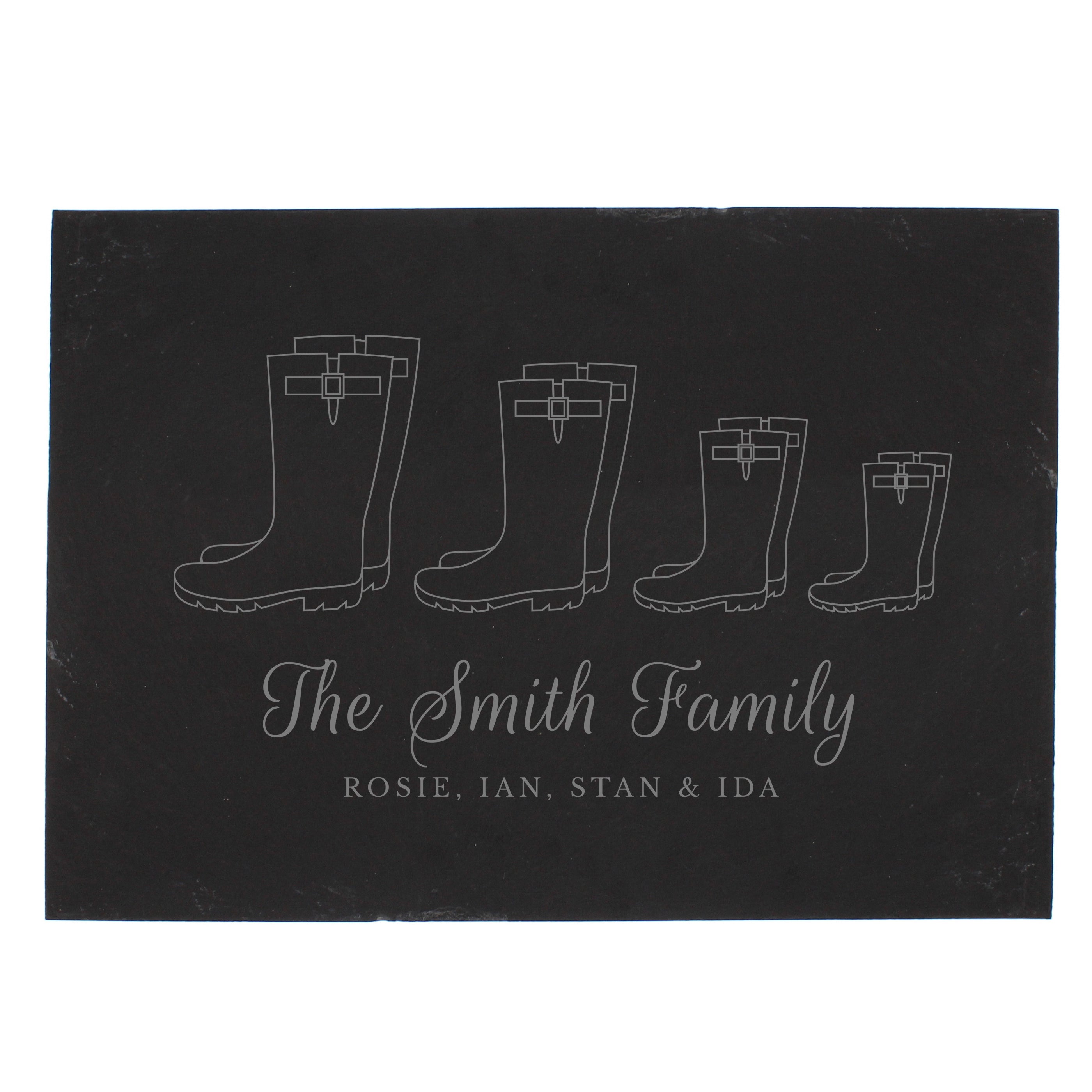 Personalised Welly Boot Family of Four Slate - gift & personalise