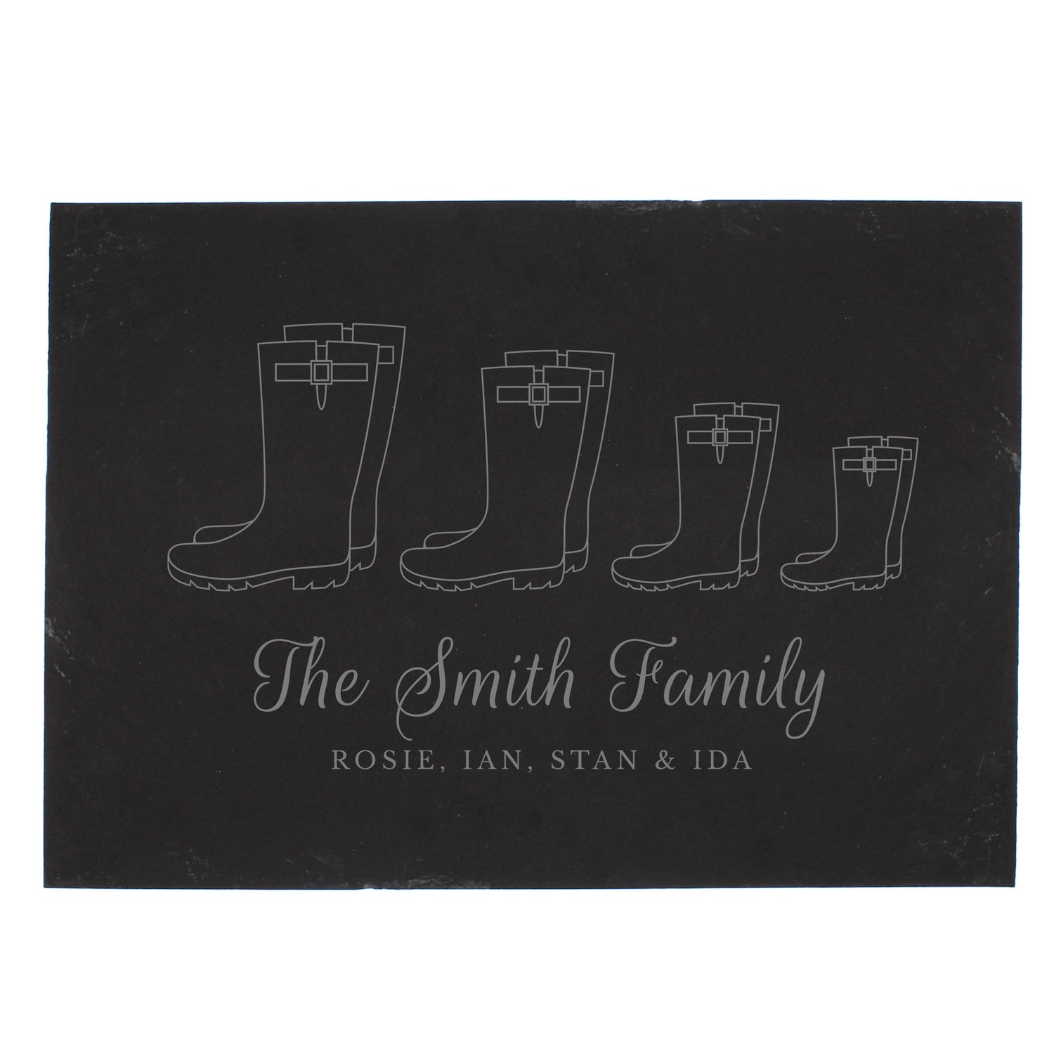 Personalised Welly Boot Family of Four Slate - gift & personalise