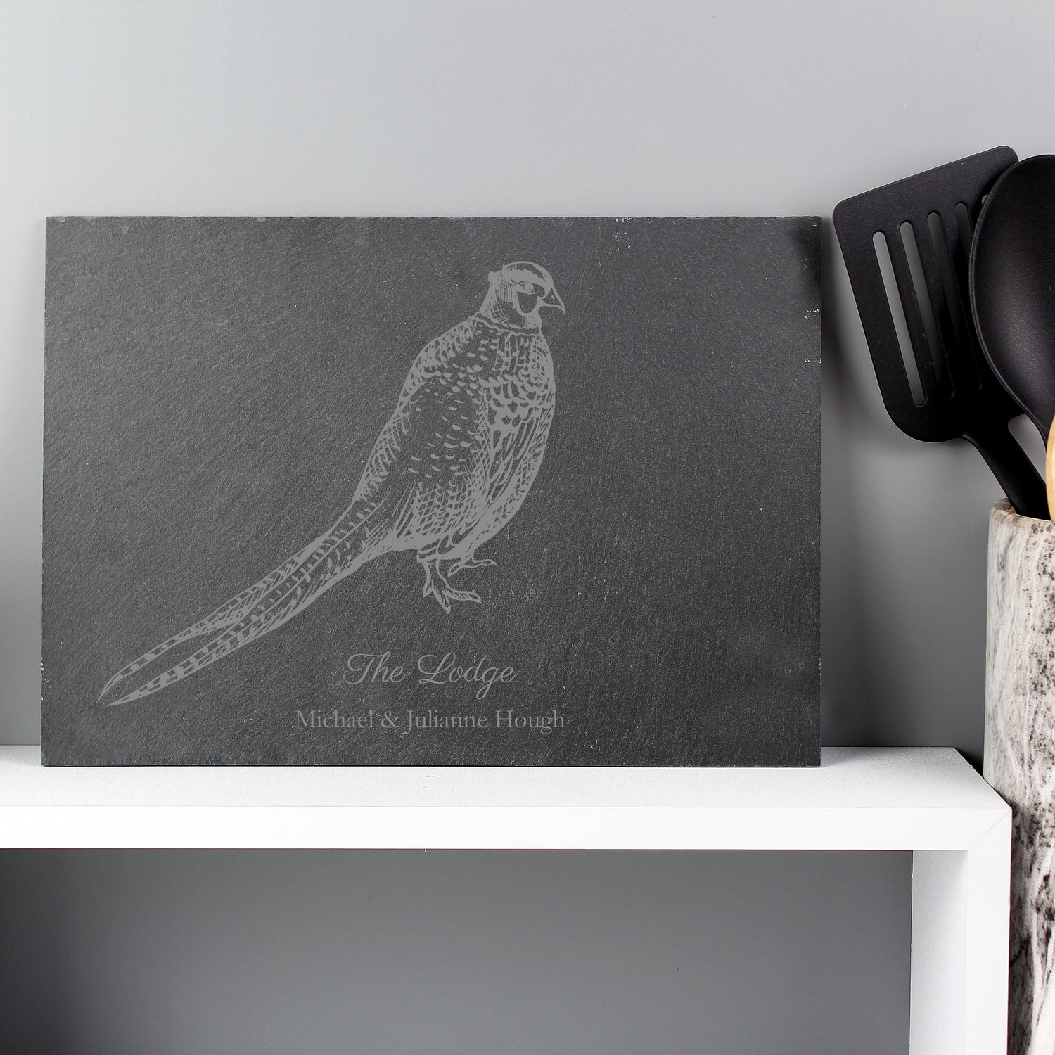 Personalised Pheasant Slate Placemat - gift & personalise