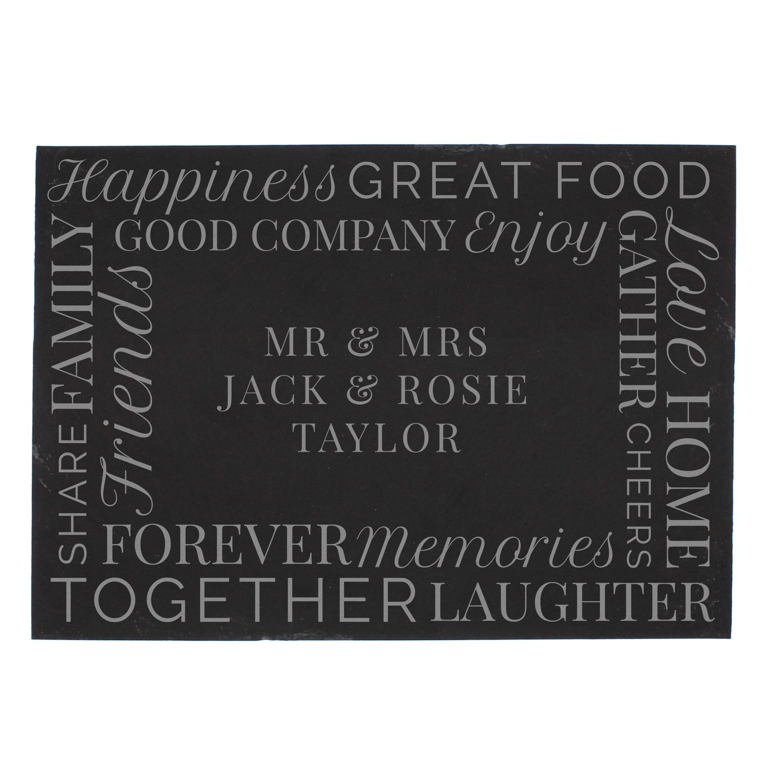 Personalised 'Together' Slate Placemat - gift & personalise