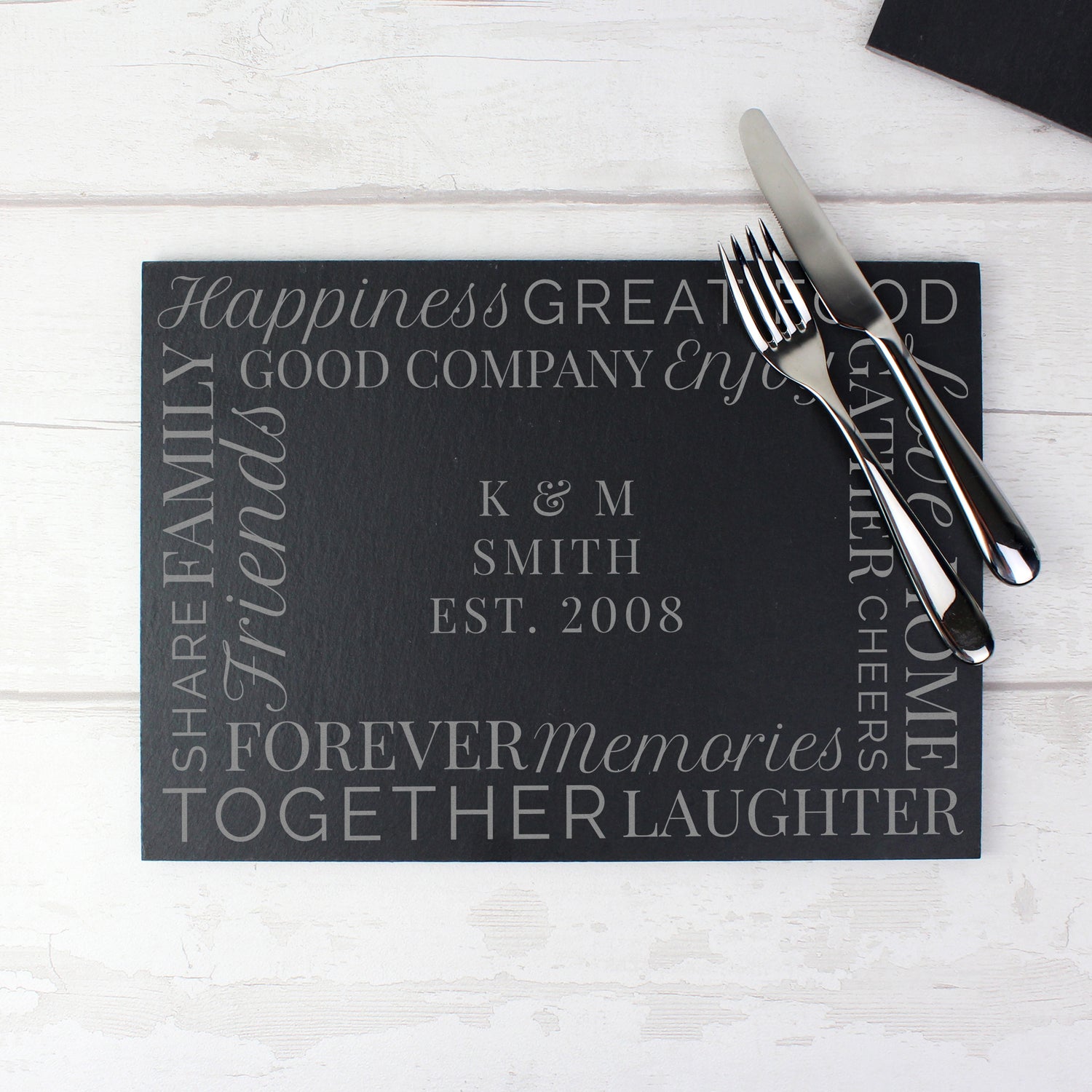 Personalised 'Together' Slate Placemat - gift & personalise