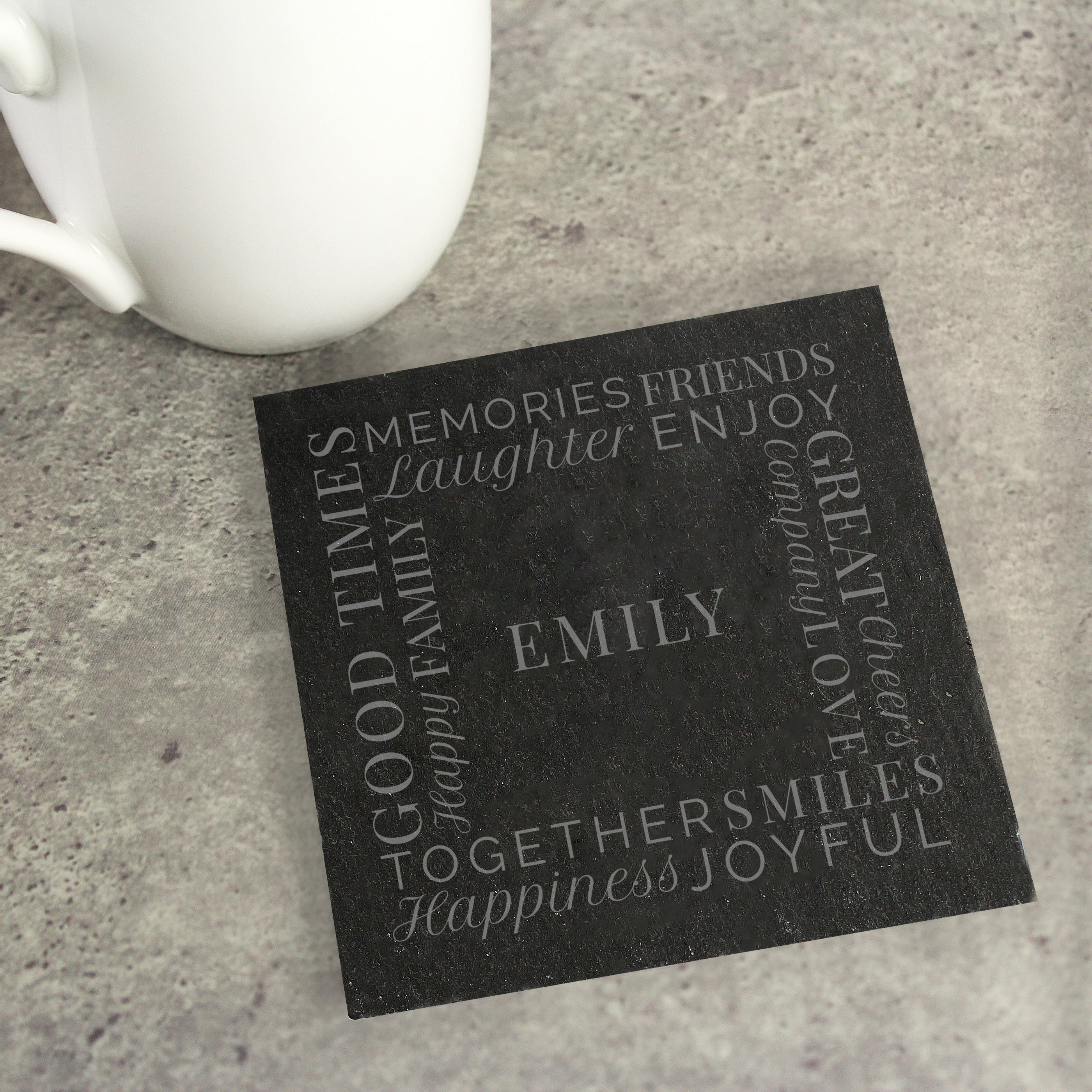 Personalised 'Together' Single Slate Coaster - gift & personalise