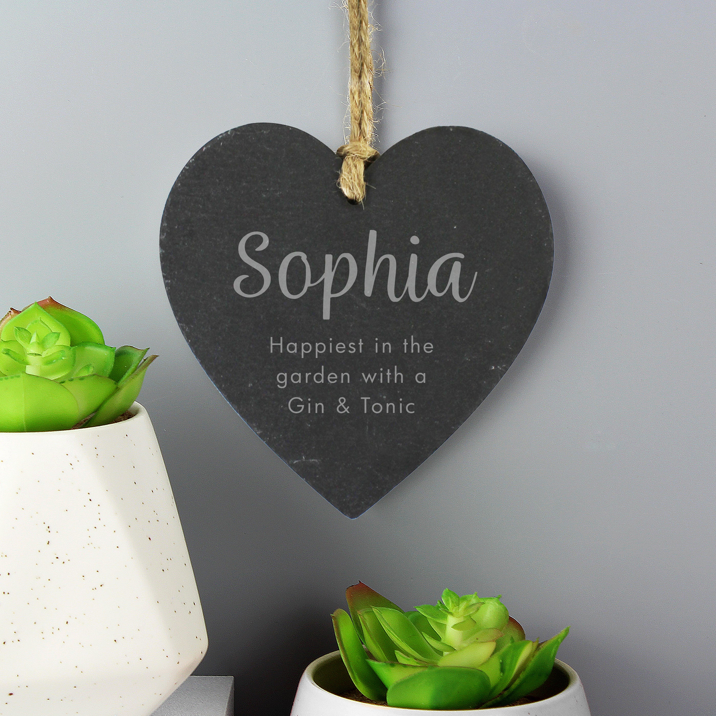 Personalised Free Text Slate Heart Decoration - gift & personalise