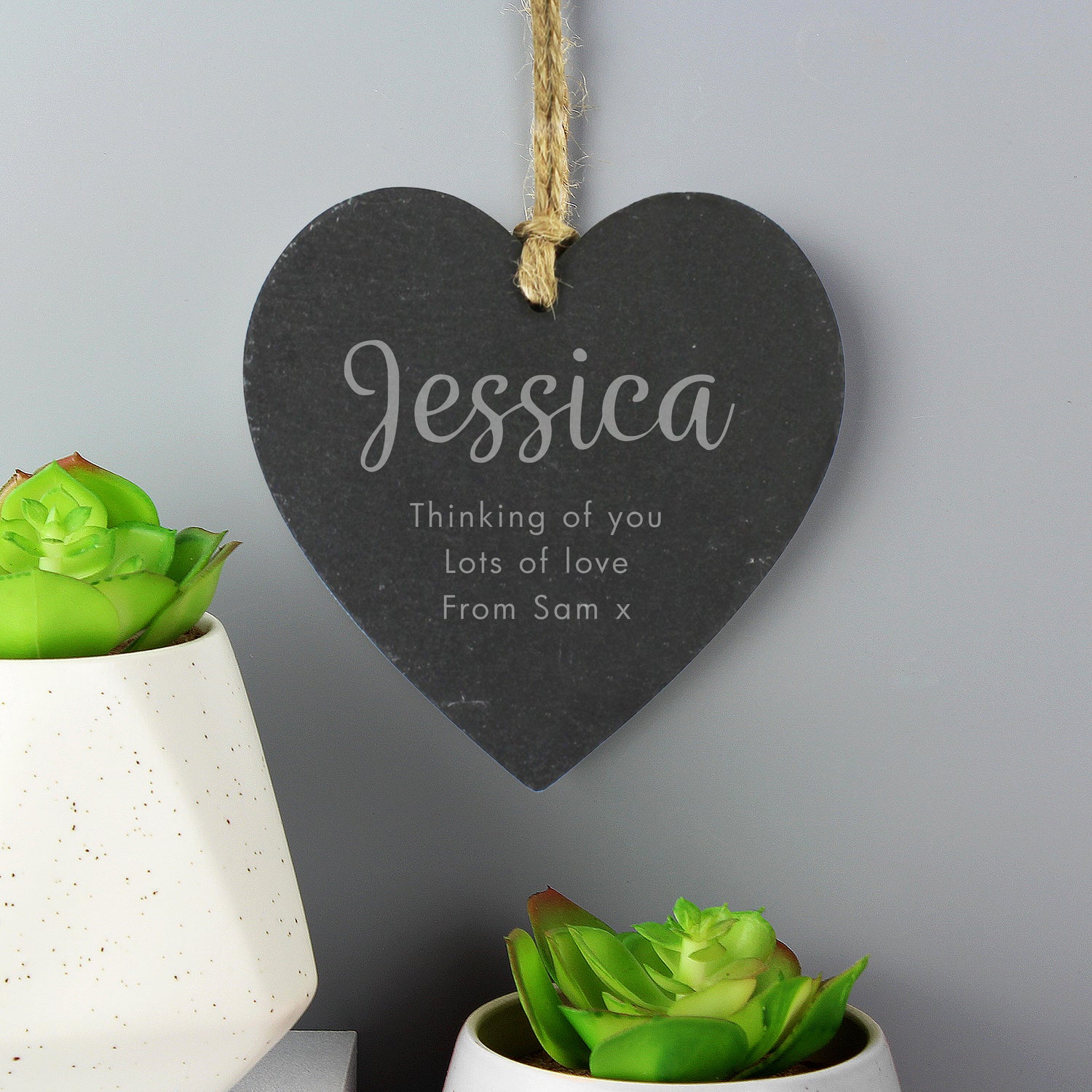 Personalised Free Text Slate Heart Decoration - gift & personalise