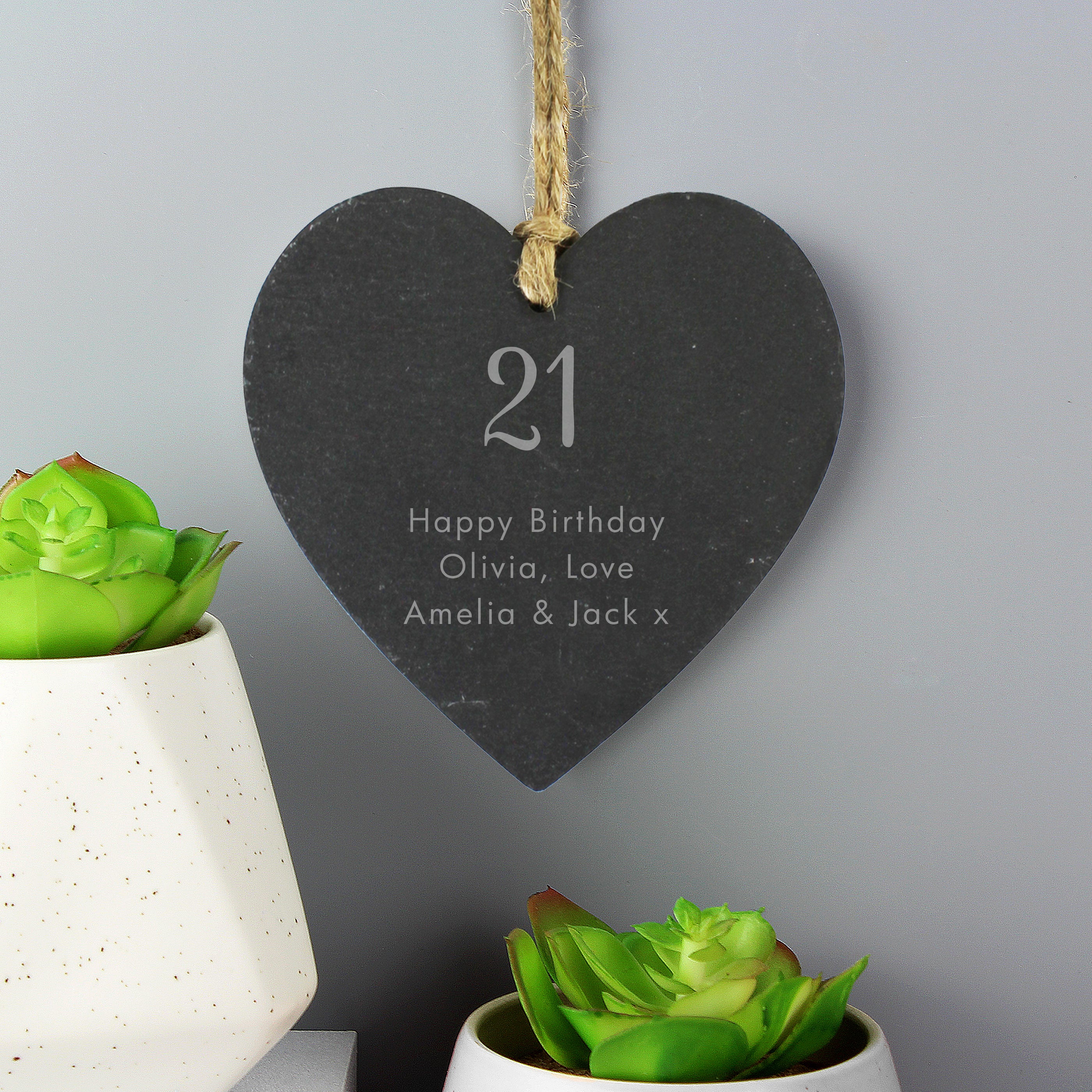 Personalised Free Text Slate Heart Decoration - gift & personalise