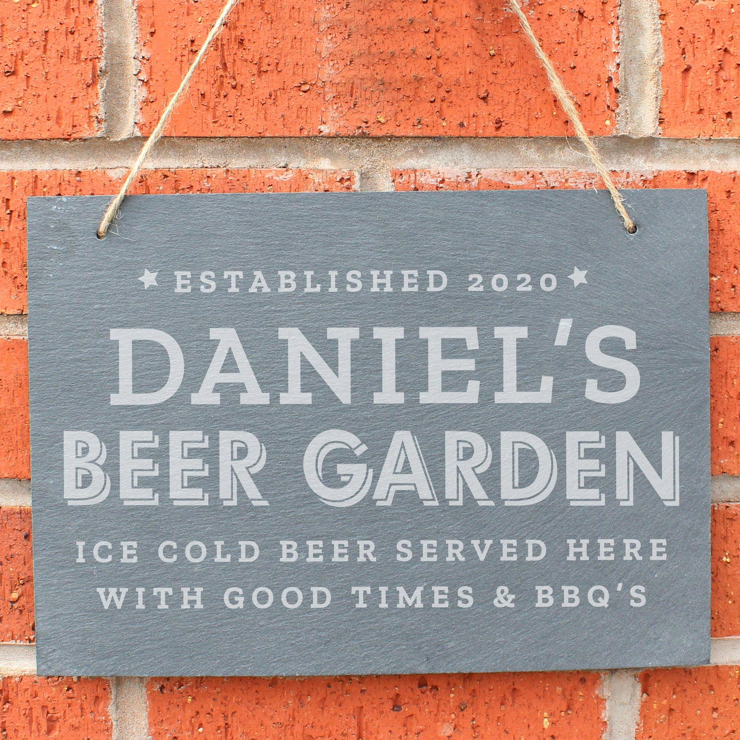 Personalised Beer Garden Hanging Large Slate Sign - gift & personalise