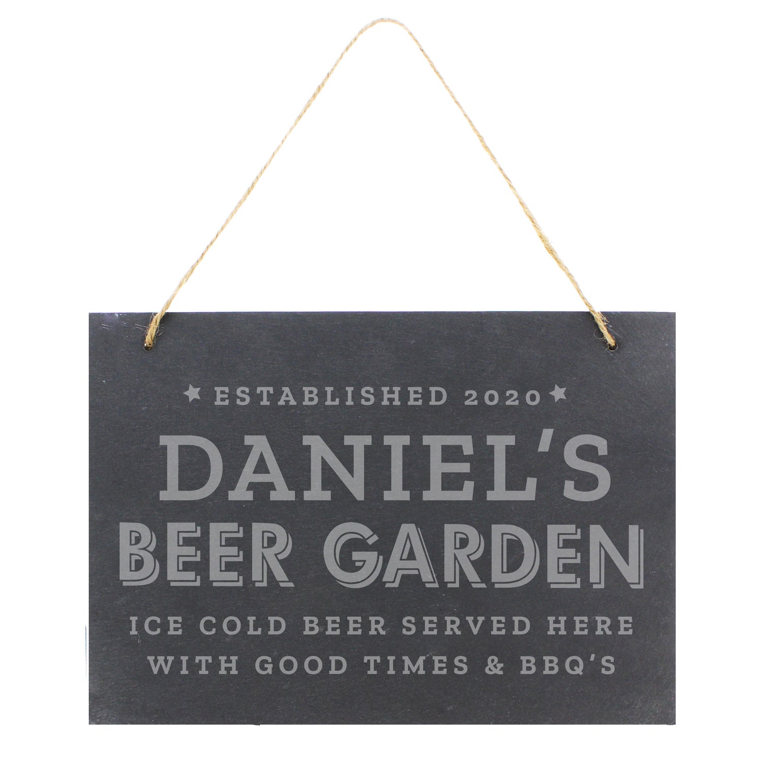 Personalised Beer Garden Hanging Large Slate Sign - gift & personalise