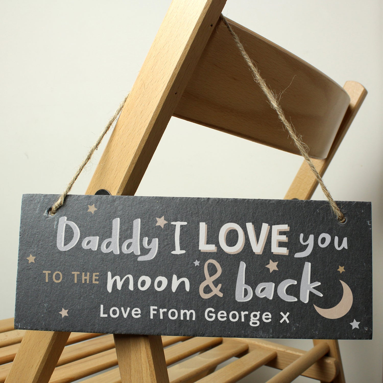 Personalised To the Moon and Back Hanging Slate Plaque - gift & personalise