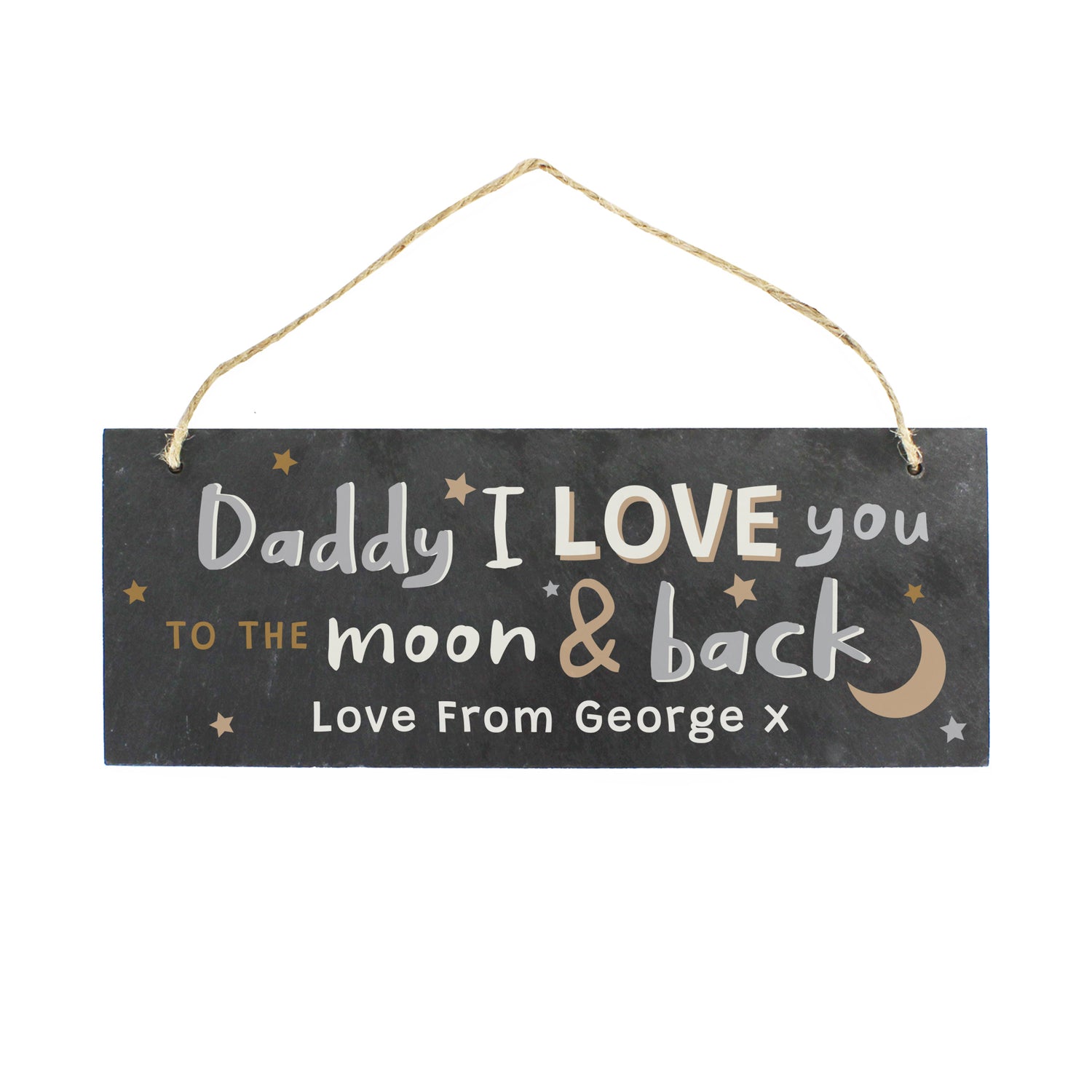 Personalised To the Moon and Back Hanging Slate Plaque - gift & personalise