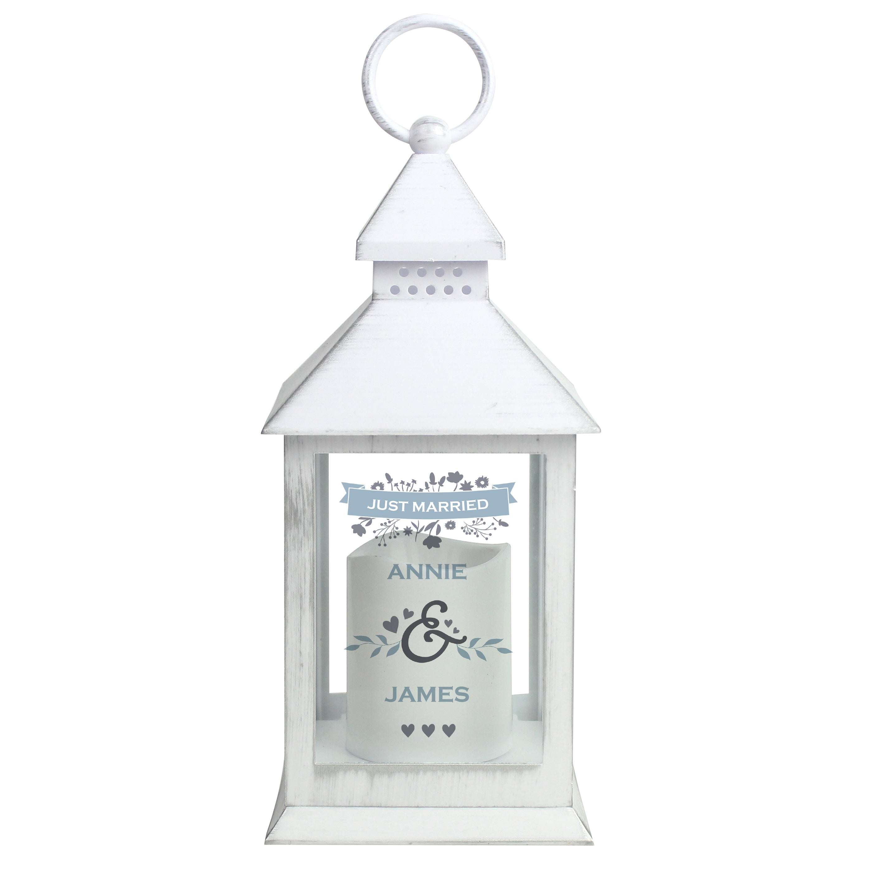 Personalised Couples Special Date White Lantern - gift & personalise