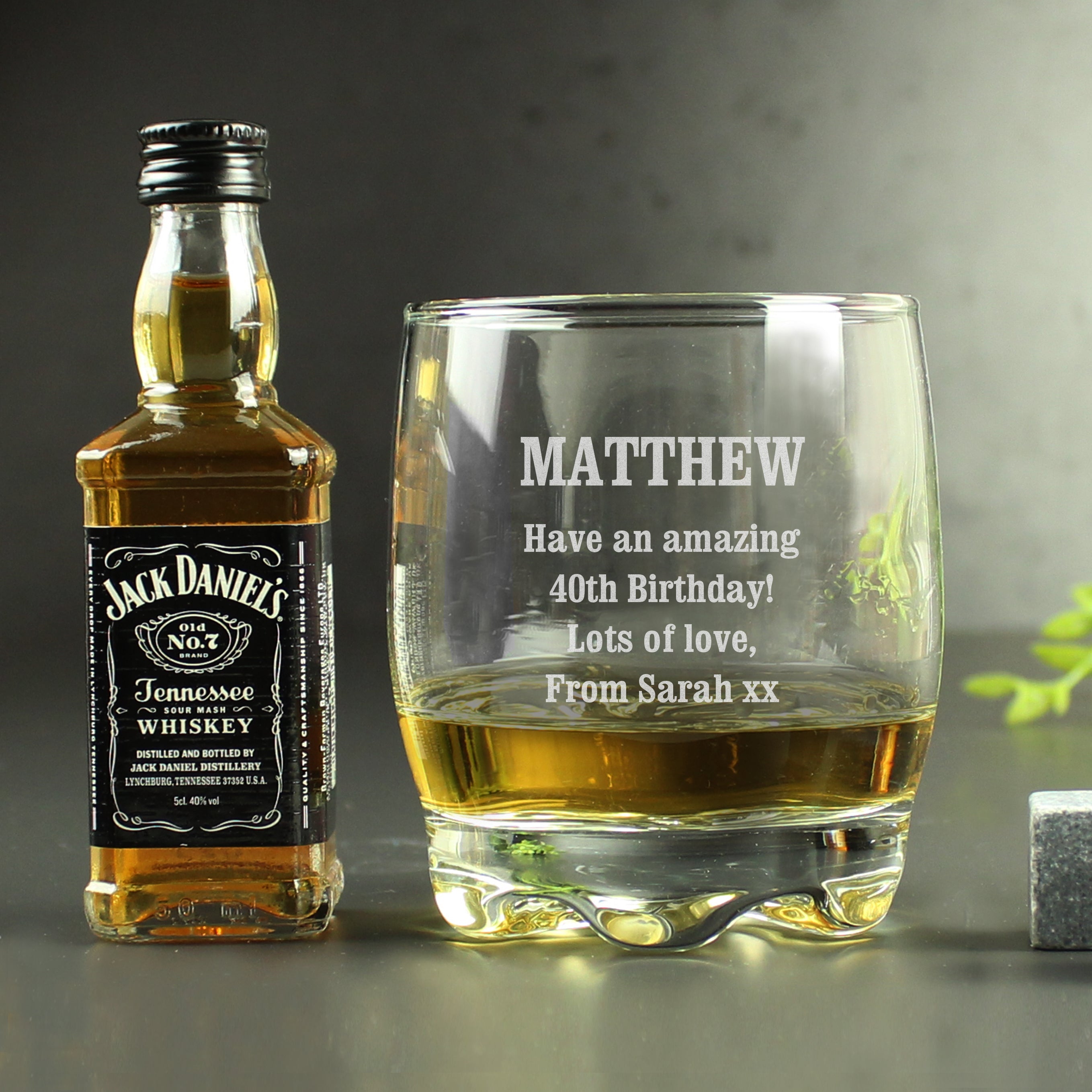 Personalised Tumbler and Whiskey Miniature Set - gift & personalise