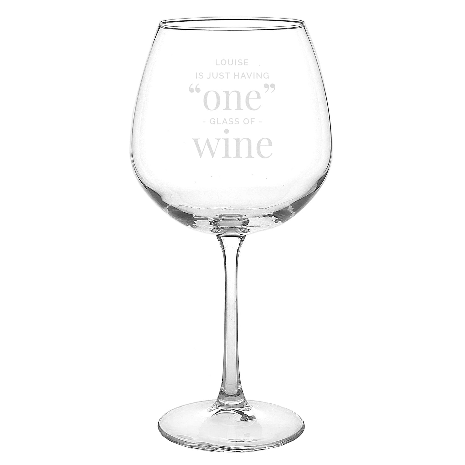 Personalised 'One Glass' Bottle of Wine Glass - gift & personalise