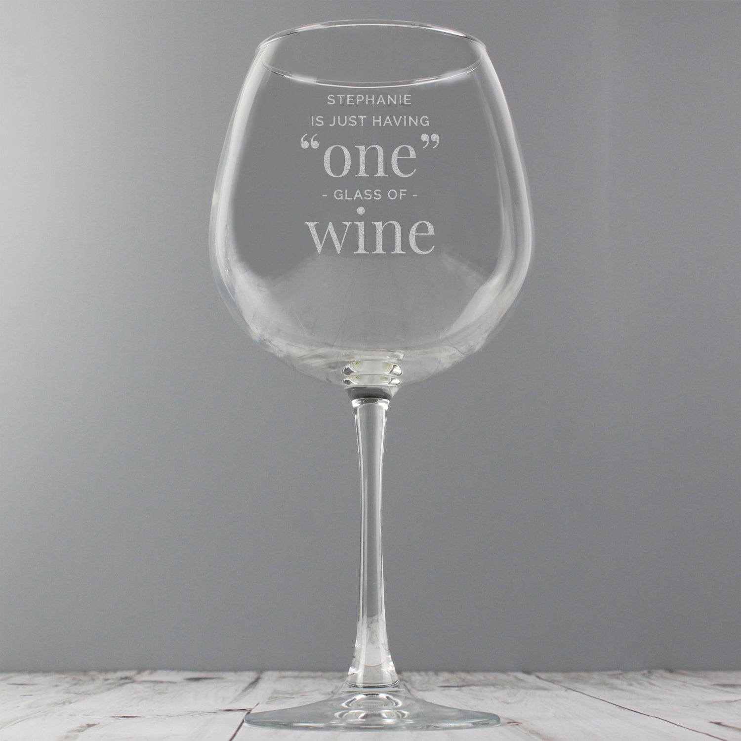 Personalised 'One Glass' Bottle of Wine Glass - gift & personalise