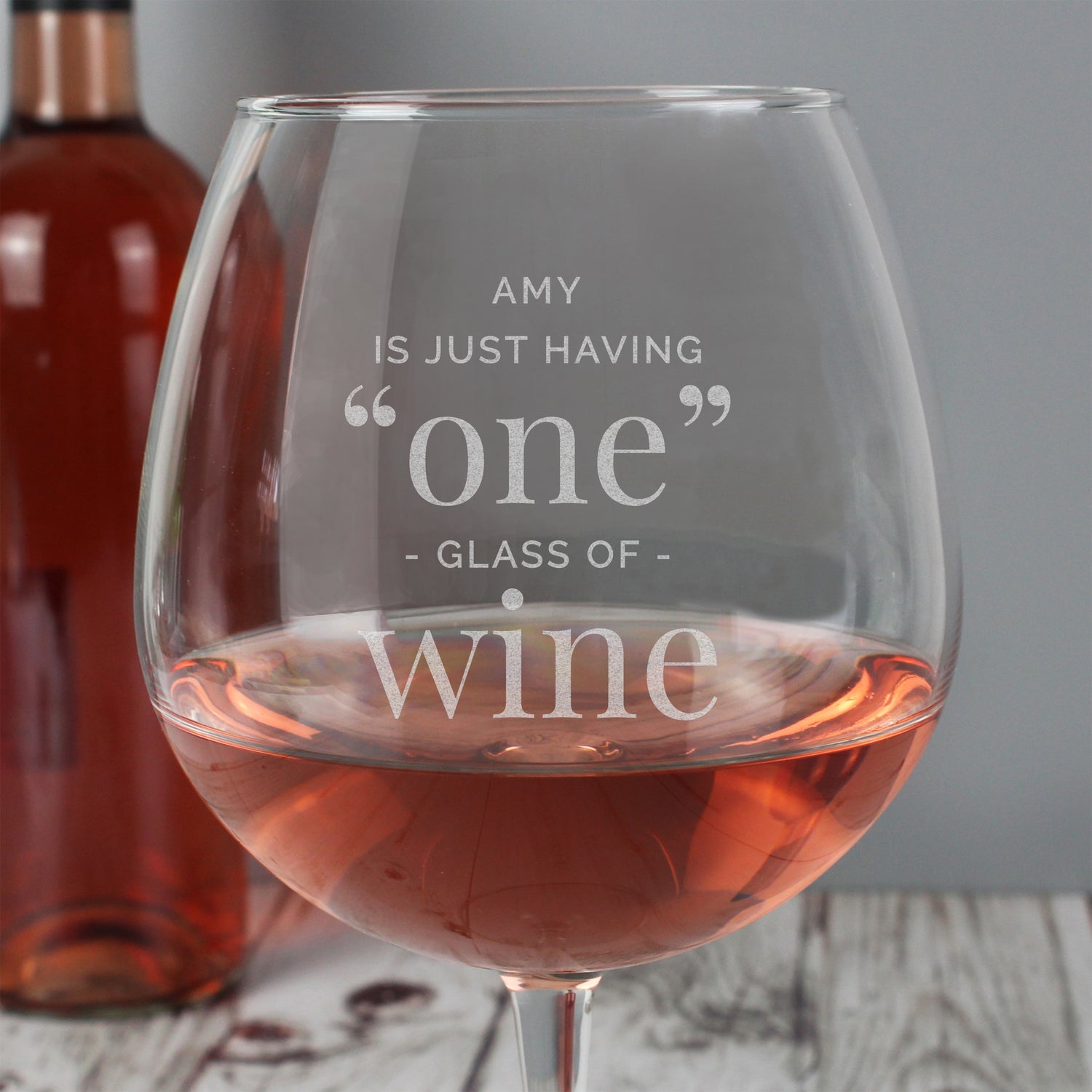 Personalised 'One Glass' Bottle of Wine Glass - gift & personalise