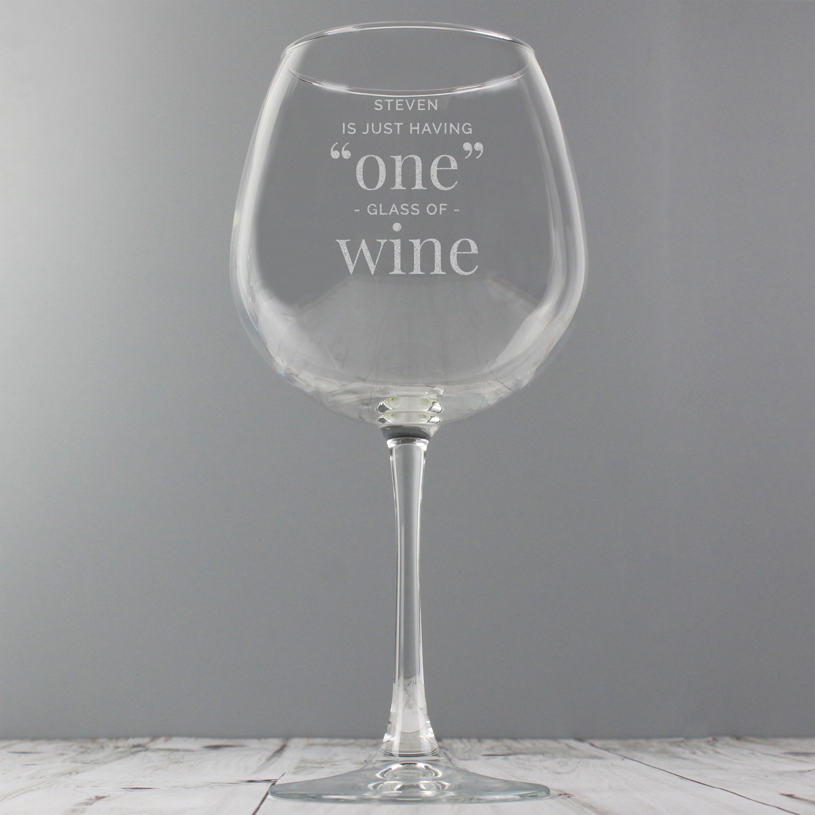 Personalised 'One Glass' Bottle of Wine Glass - gift & personalise