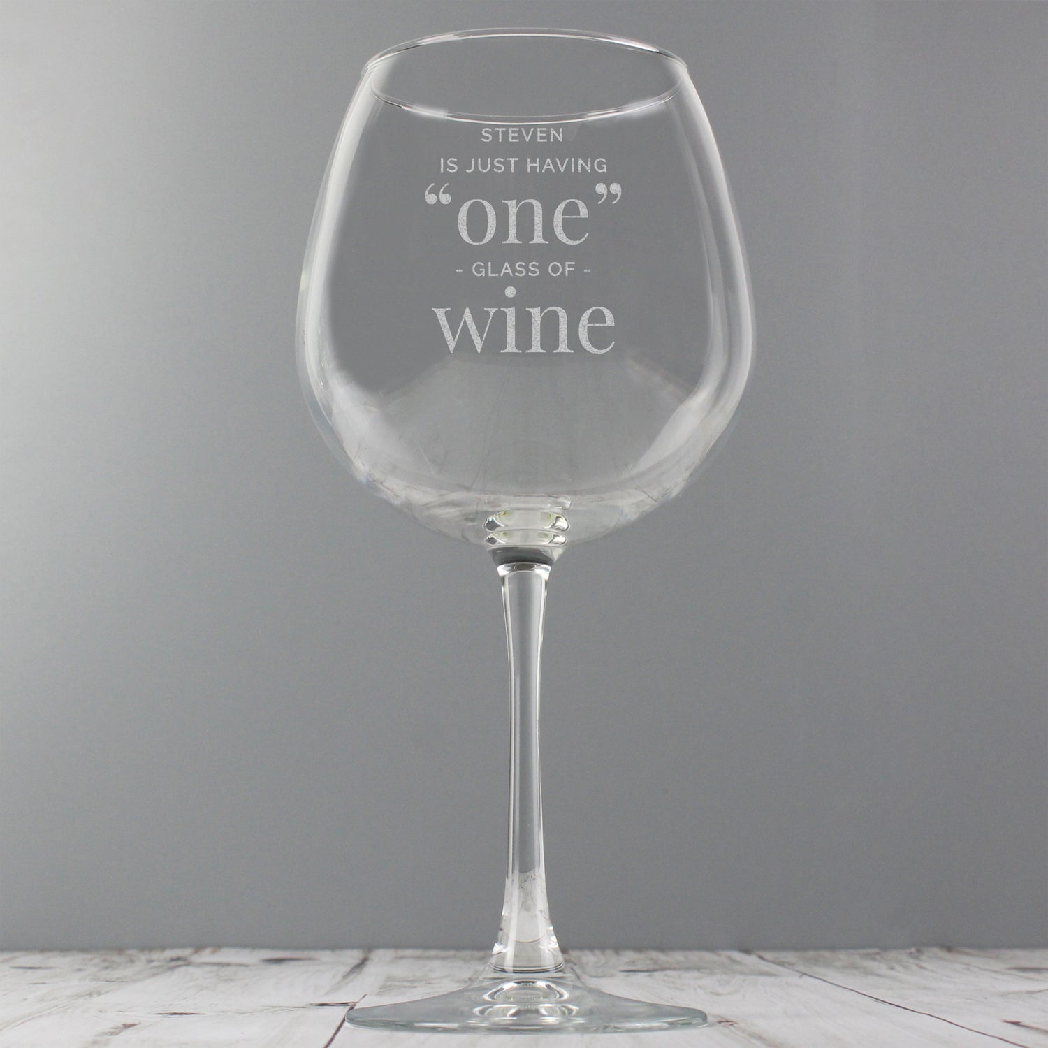 Personalised 'One Glass' Bottle of Wine Glass - gift & personalise