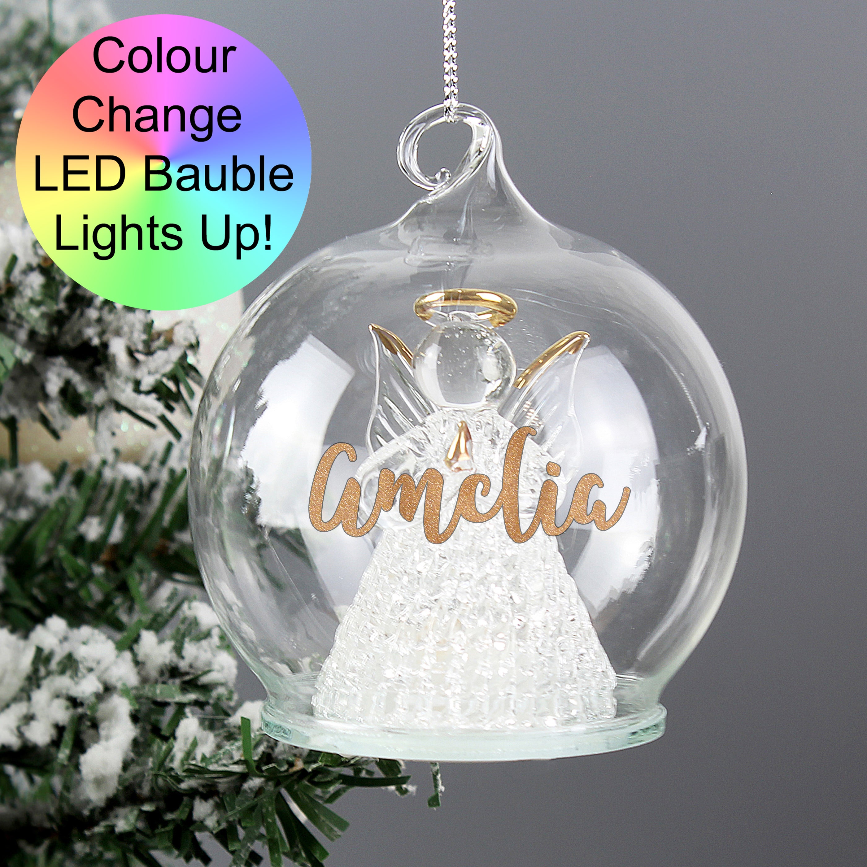 Personalised Christmas LED Angel Bauble - gift & personalise