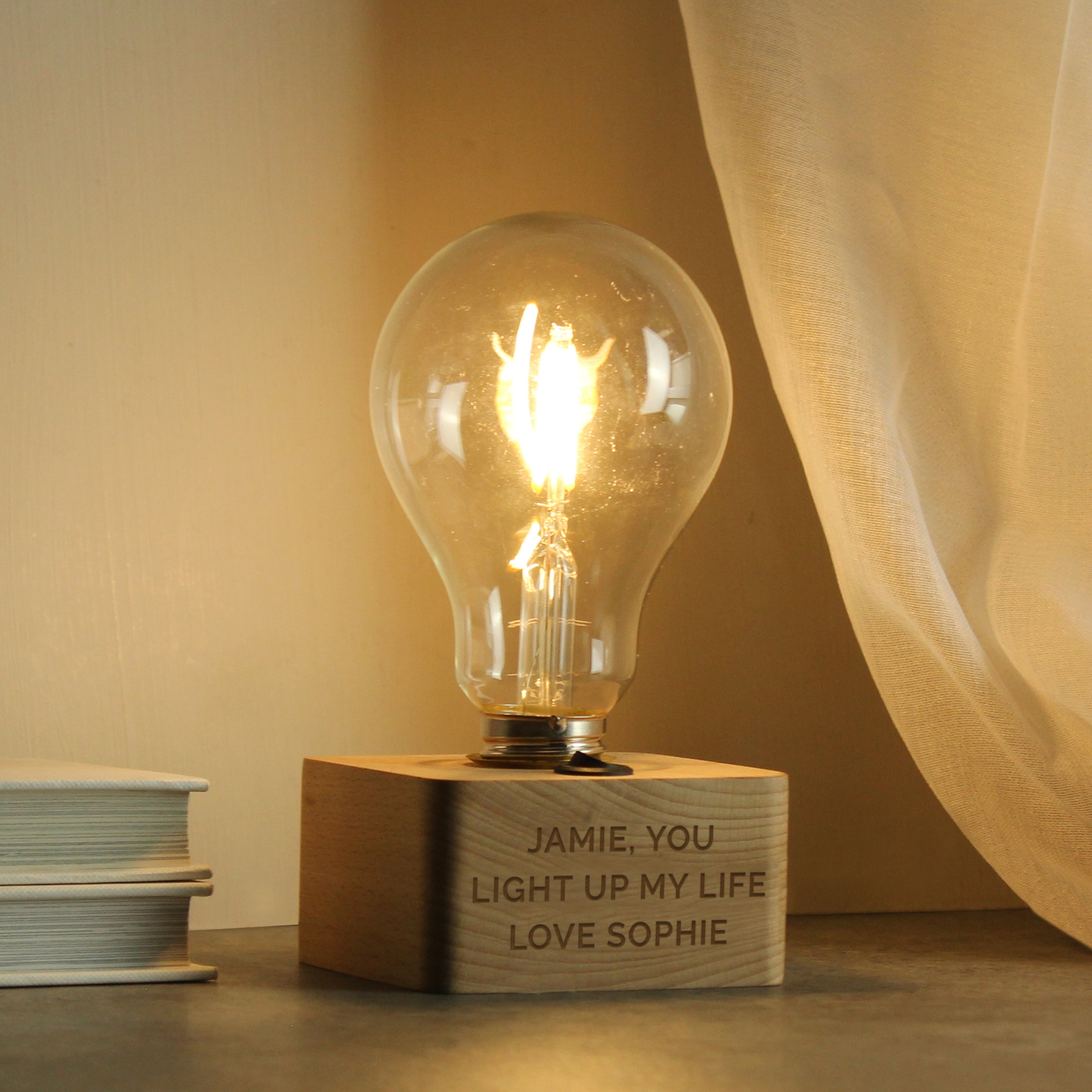 Personalised Message LED Bulb Table Lamp - gift & personalise