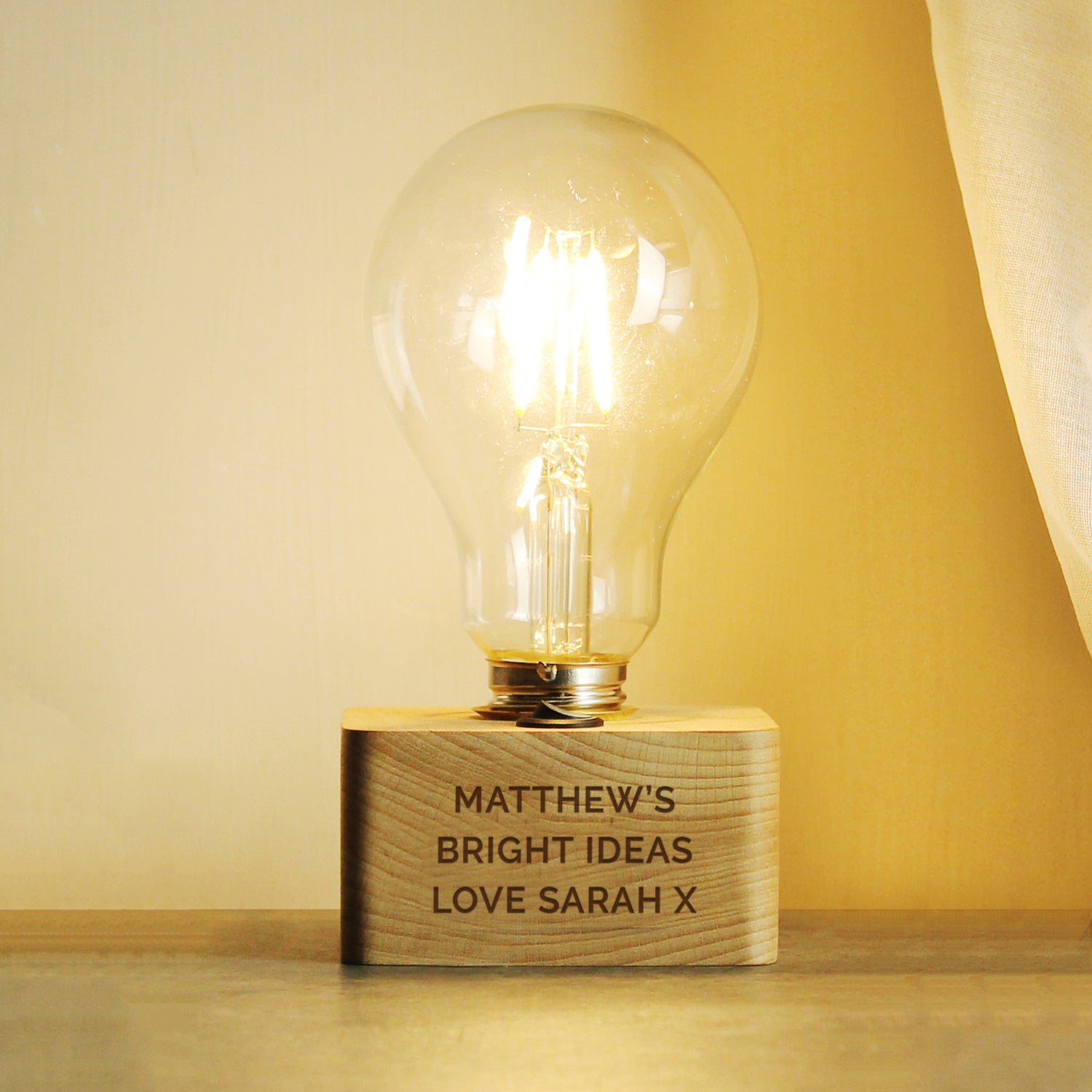 Personalised Message LED Bulb Table Lamp - gift & personalise