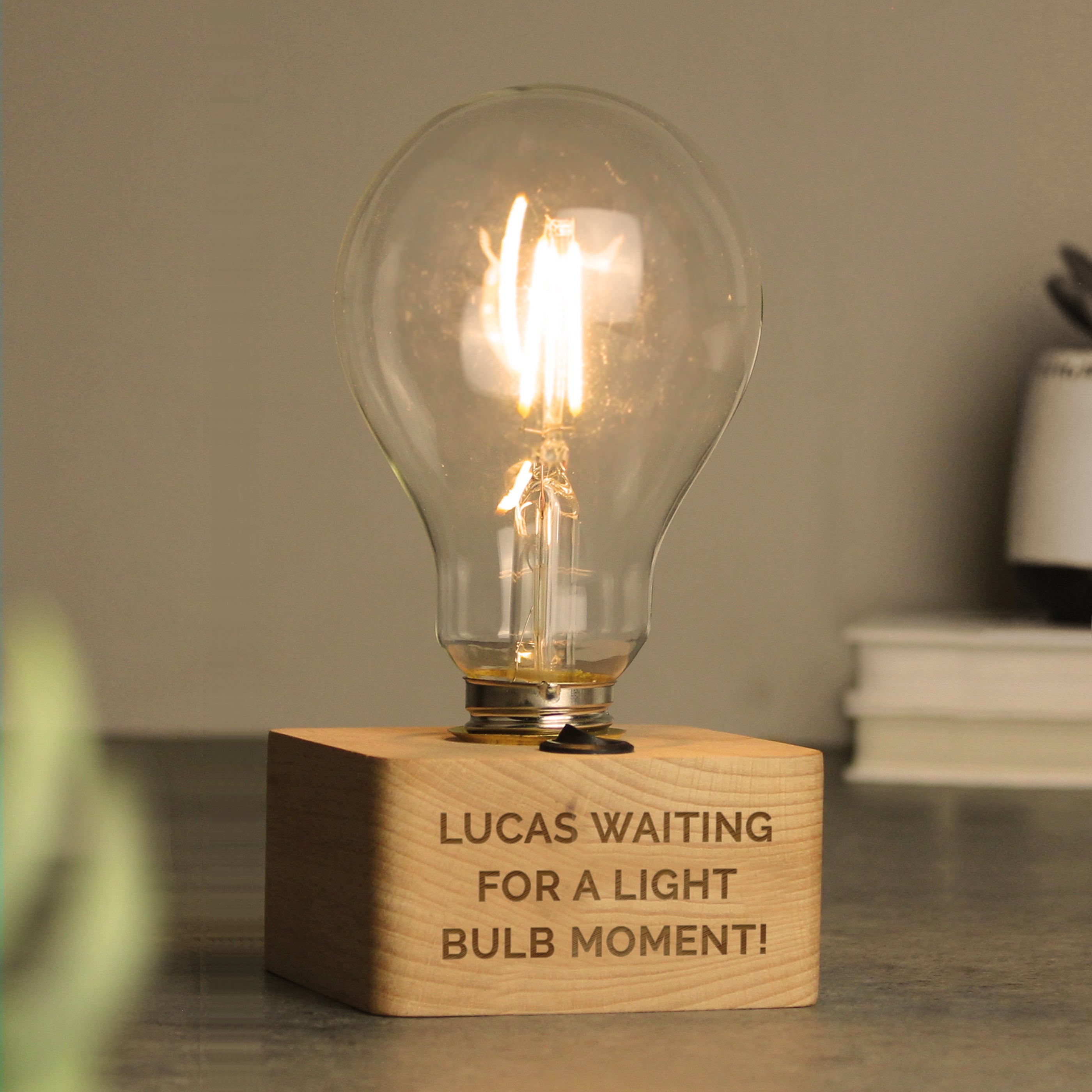 Personalised Message LED Bulb Table Lamp - gift & personalise