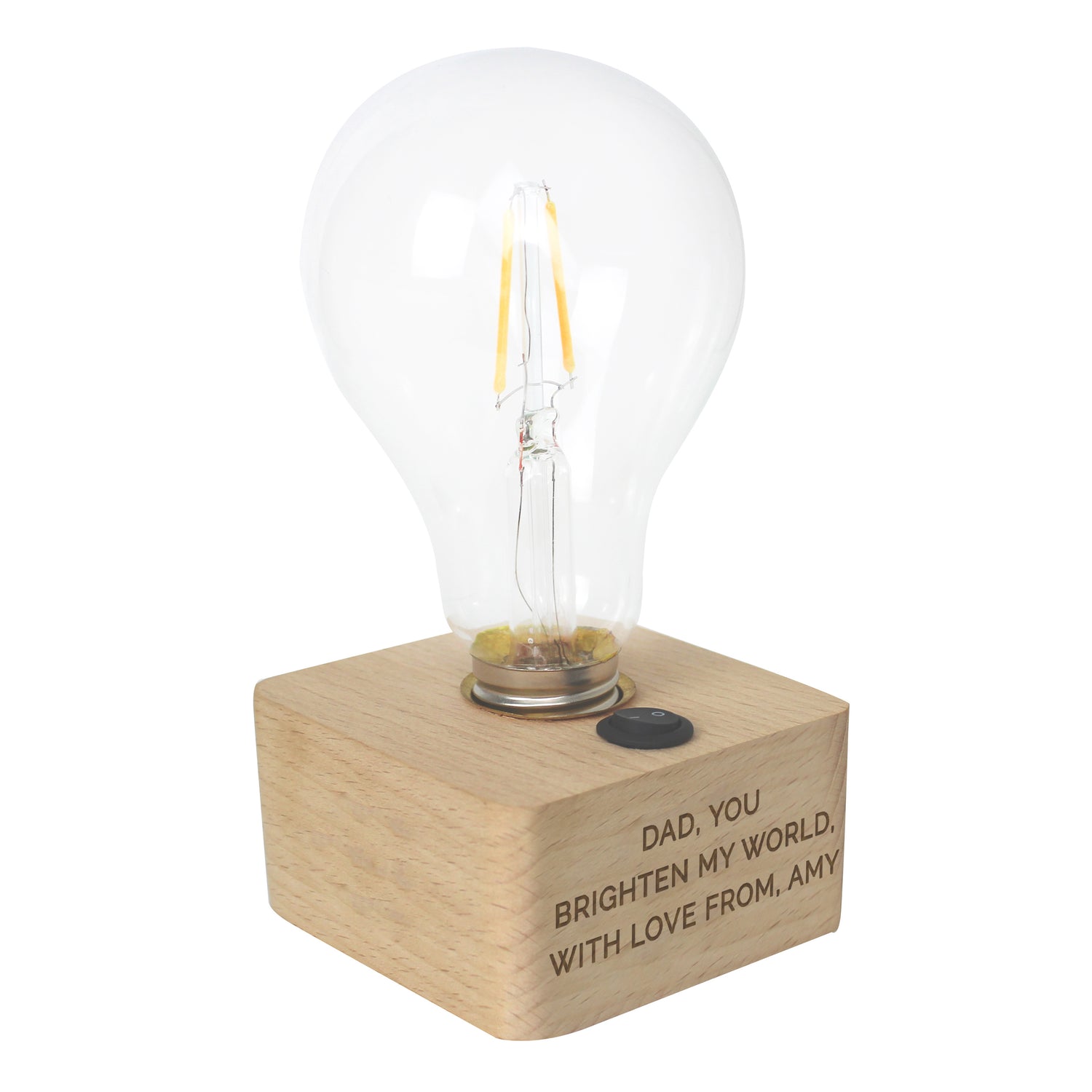 Personalised Message LED Bulb Table Lamp - gift & personalise