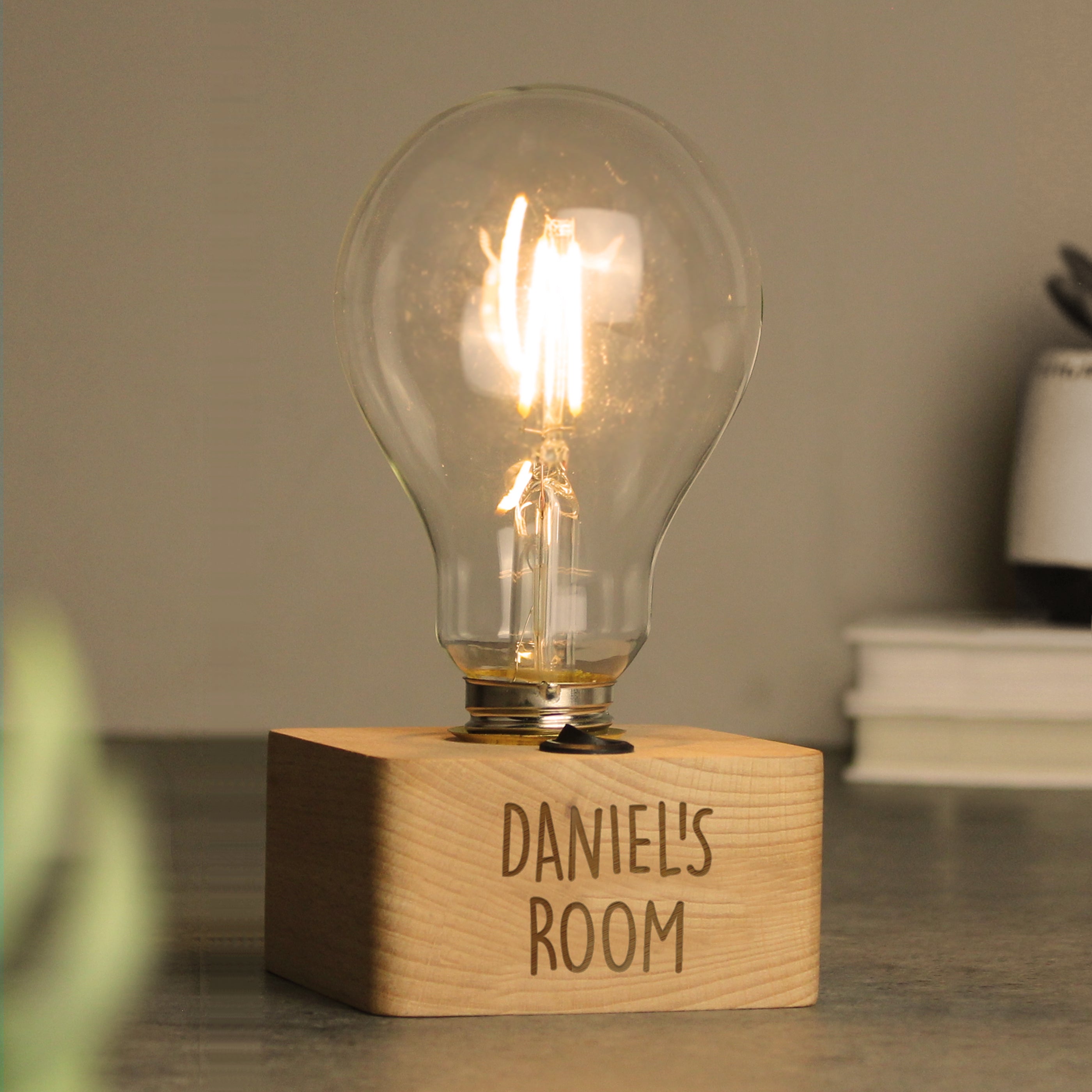 Personalised Free Text LED Bulb Table Lamp - gift & personalise