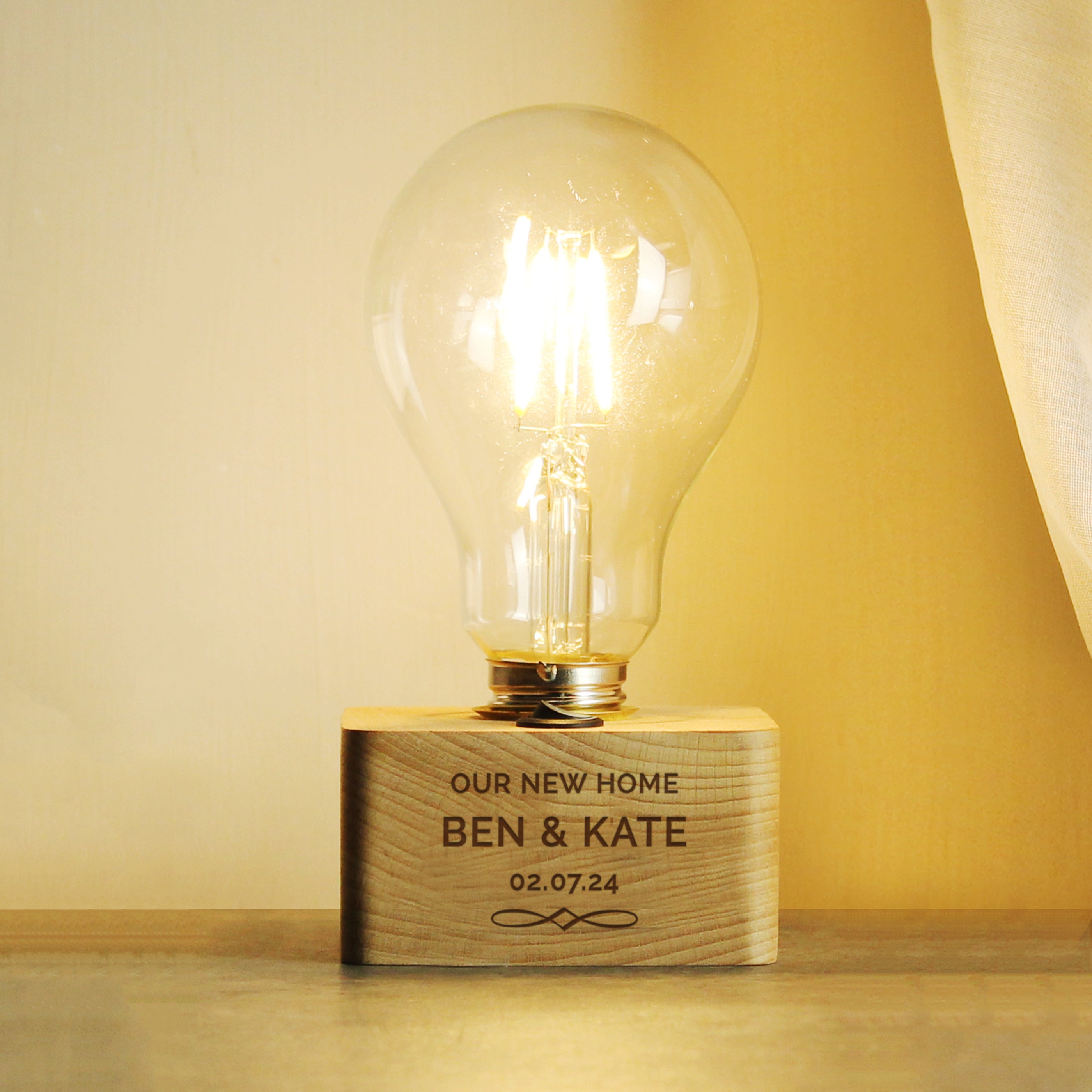 Personalised Decorative LED Bulb Table Lamp - gift & personalise