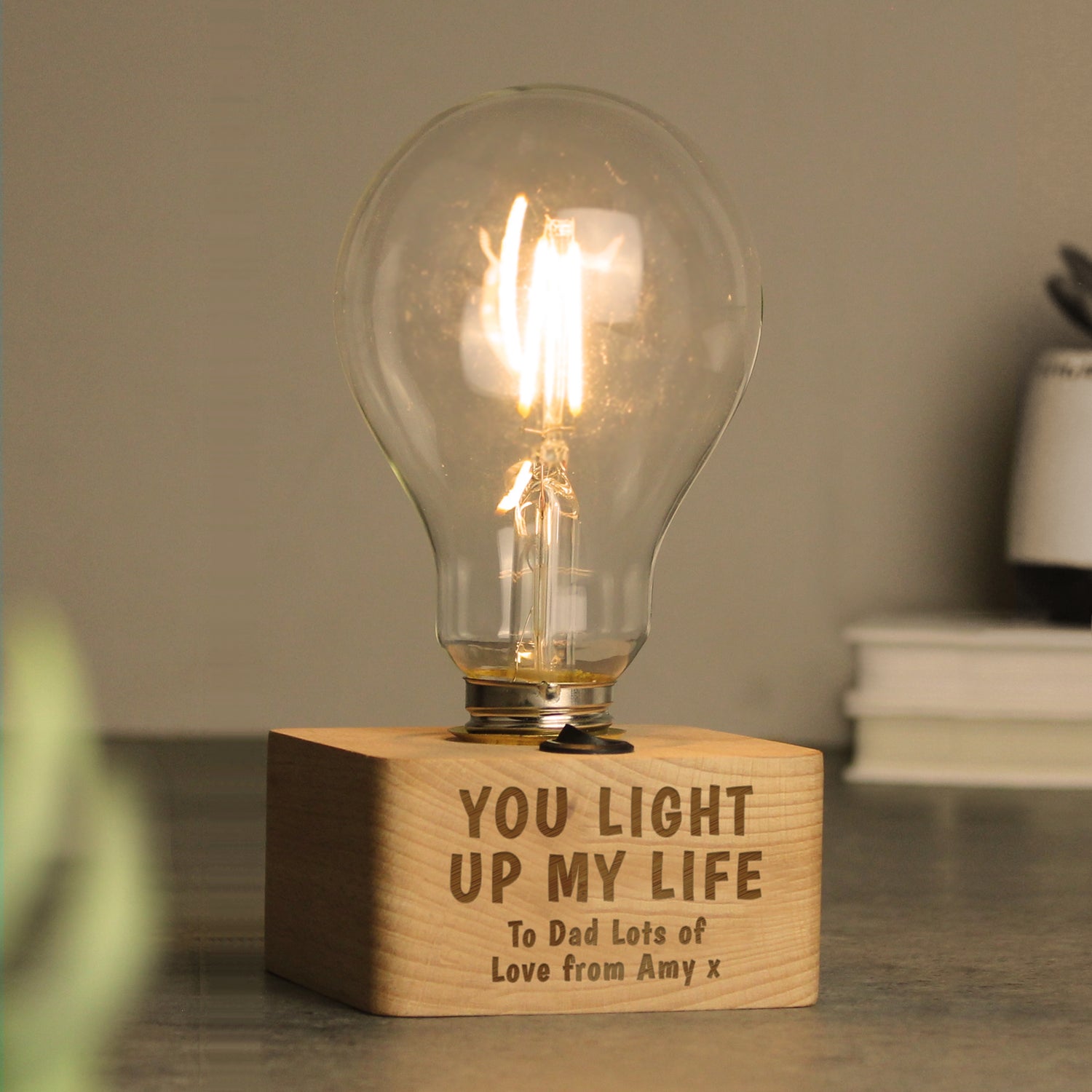 Personalised You Light Up My Life LED Bulb Table Lamp - gift & personalise