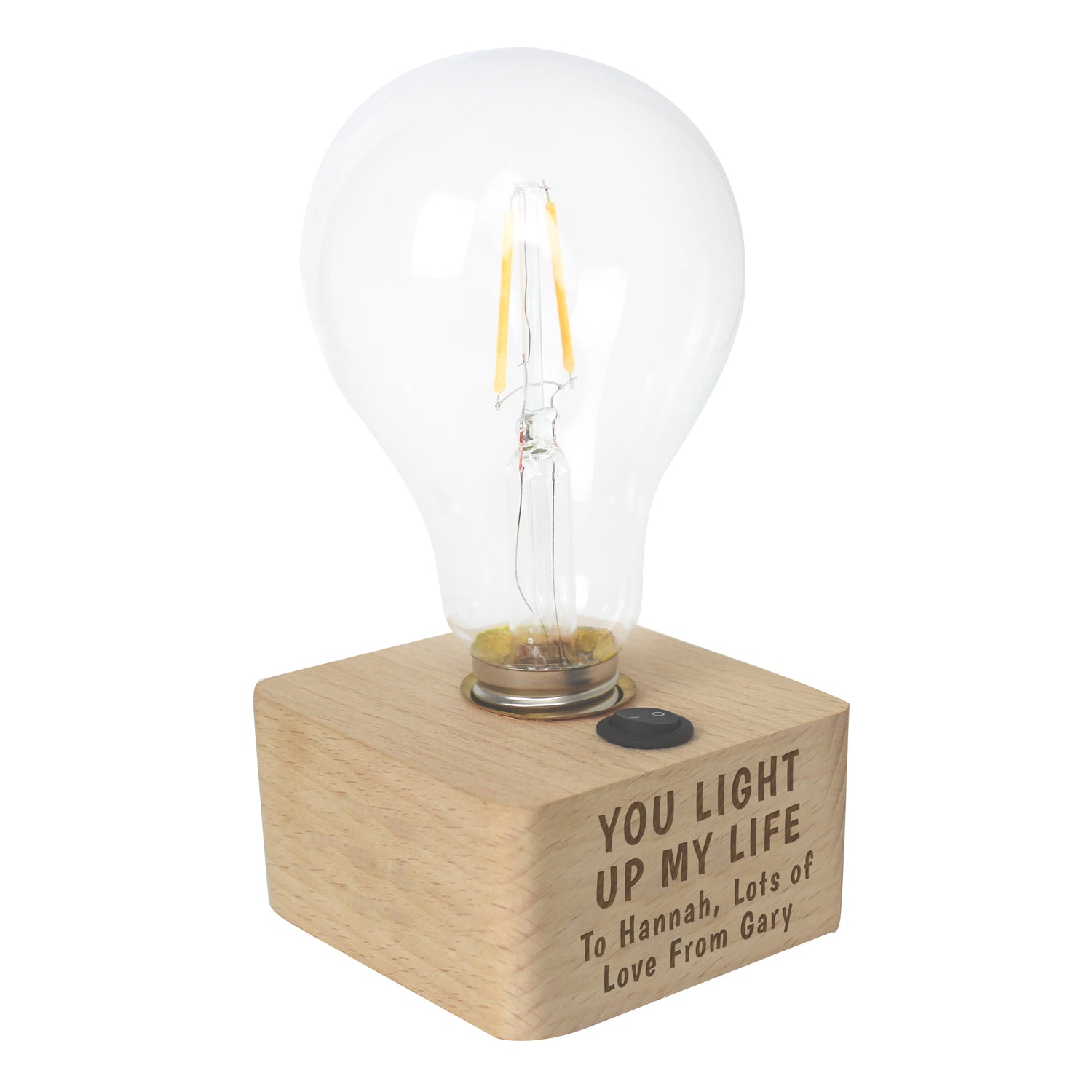 Personalised You Light Up My Life LED Bulb Table Lamp - gift & personalise