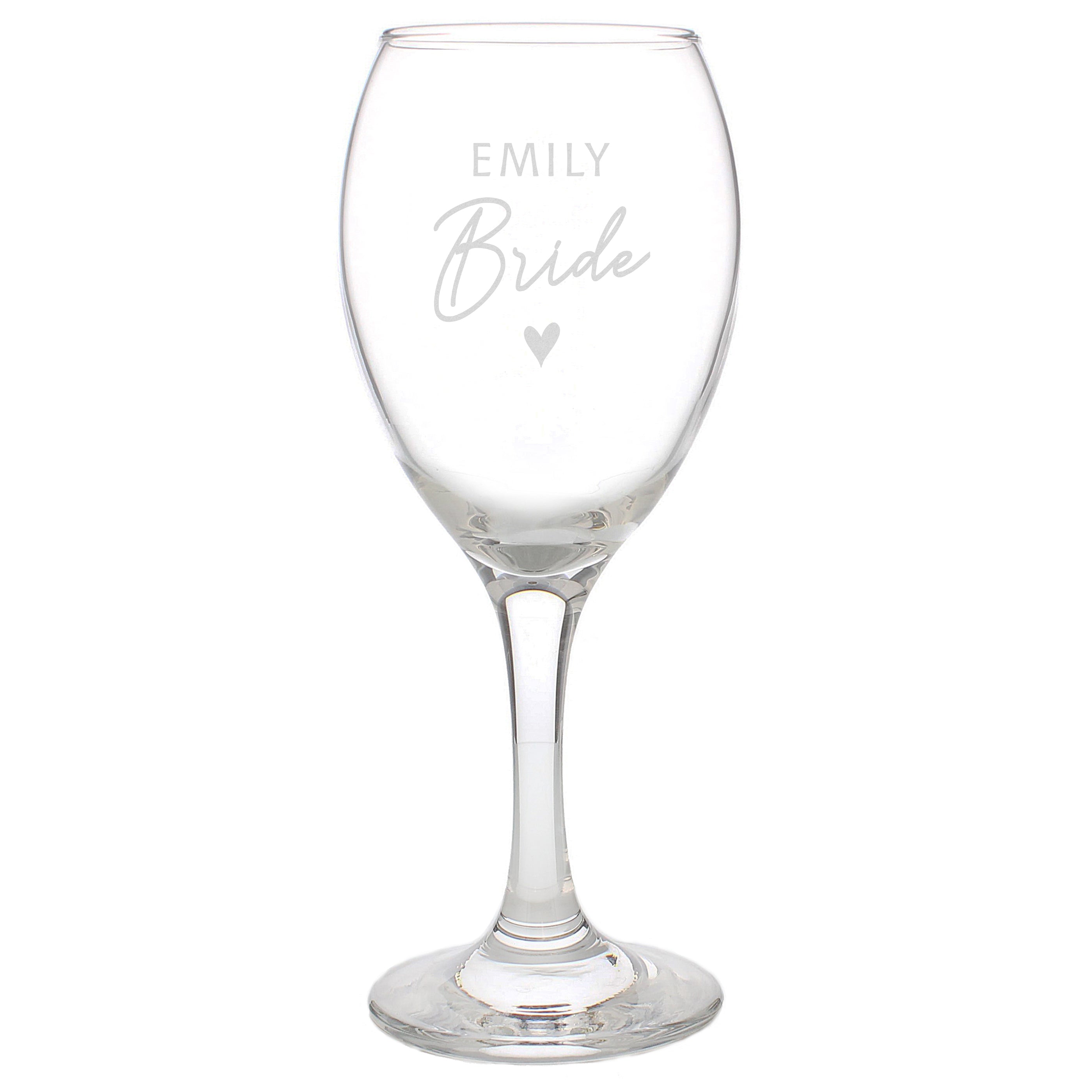 Personalised Bride Wine Glass - gift & personalise