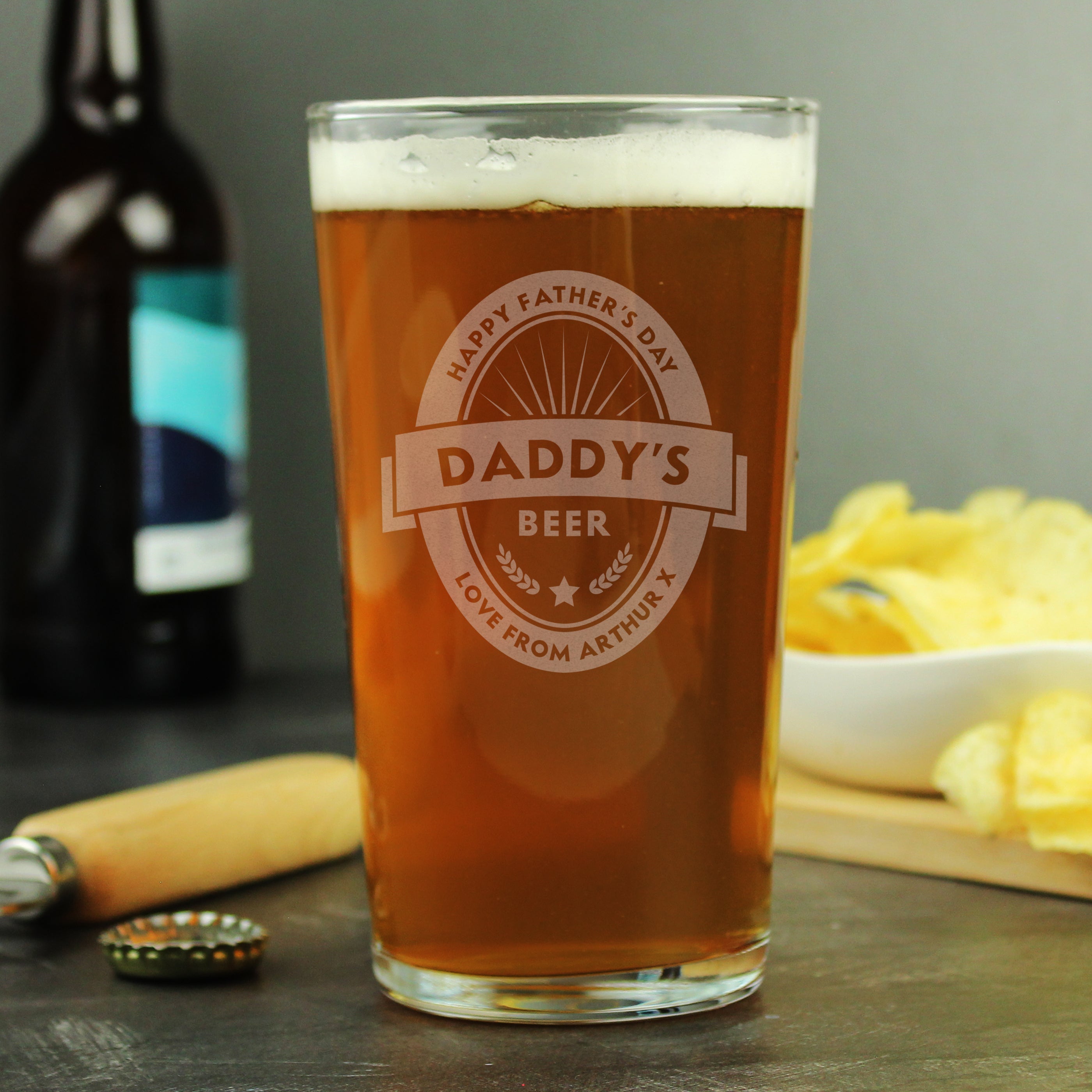 Personalised Beer Label Pint Glass - gift & personalise